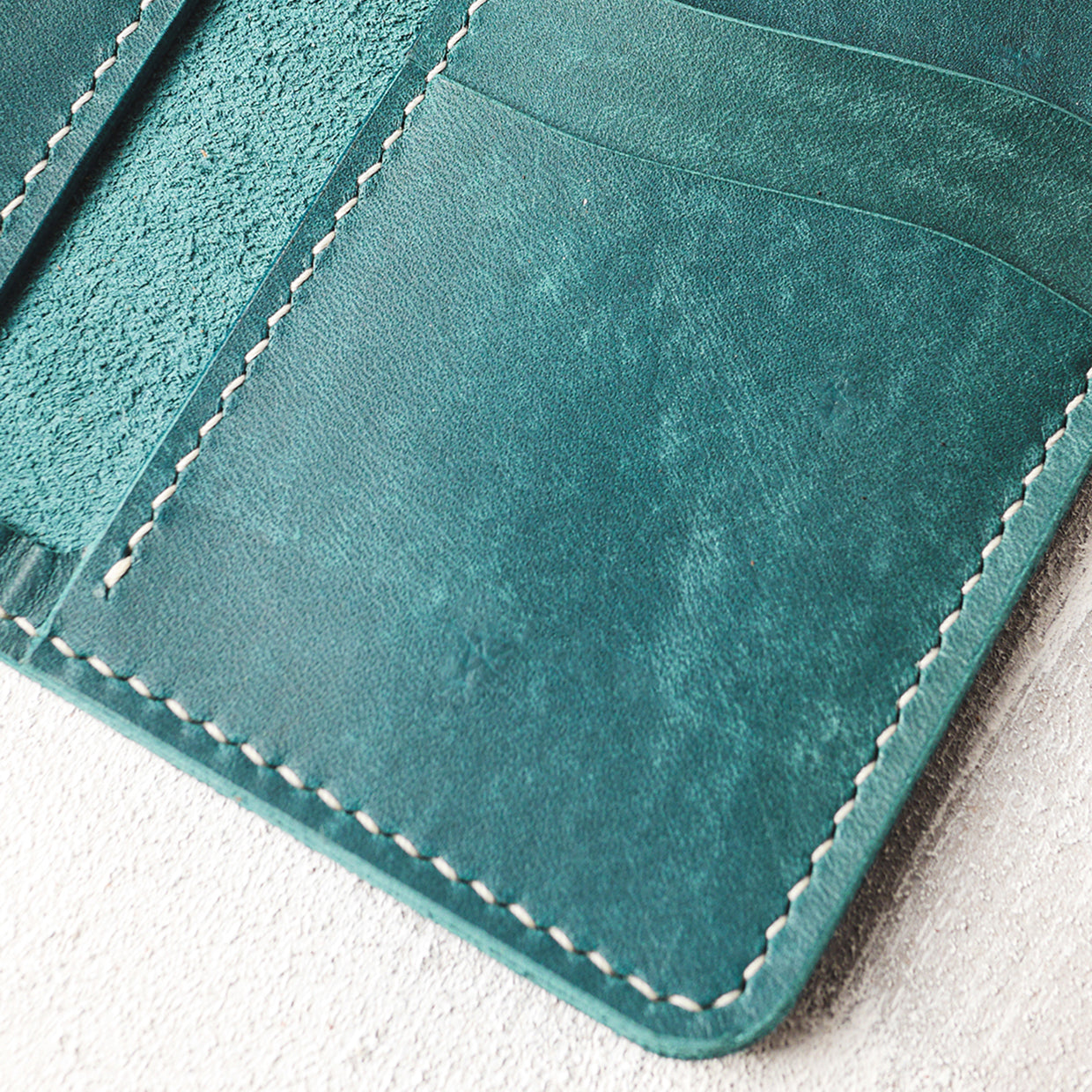 Leather Wallet - Zaun Ocean Green - Unique Ideas