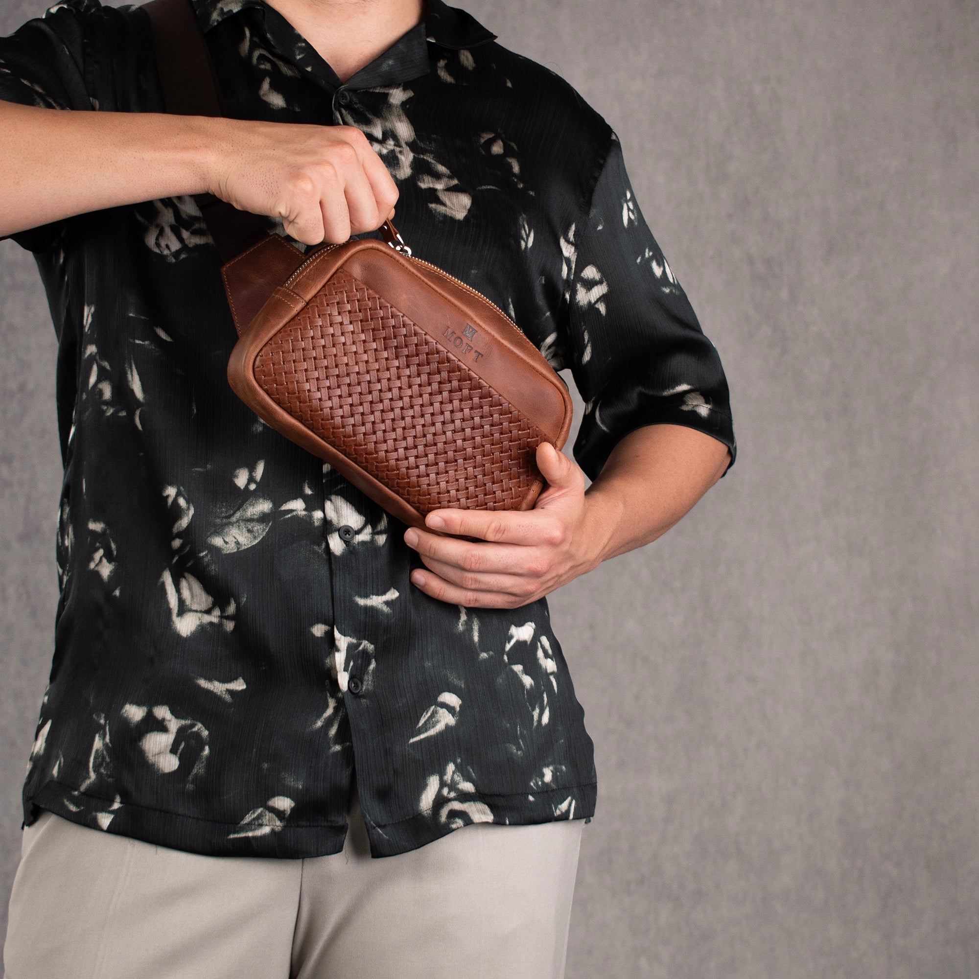 Genuine Leather Cross Body Tan
