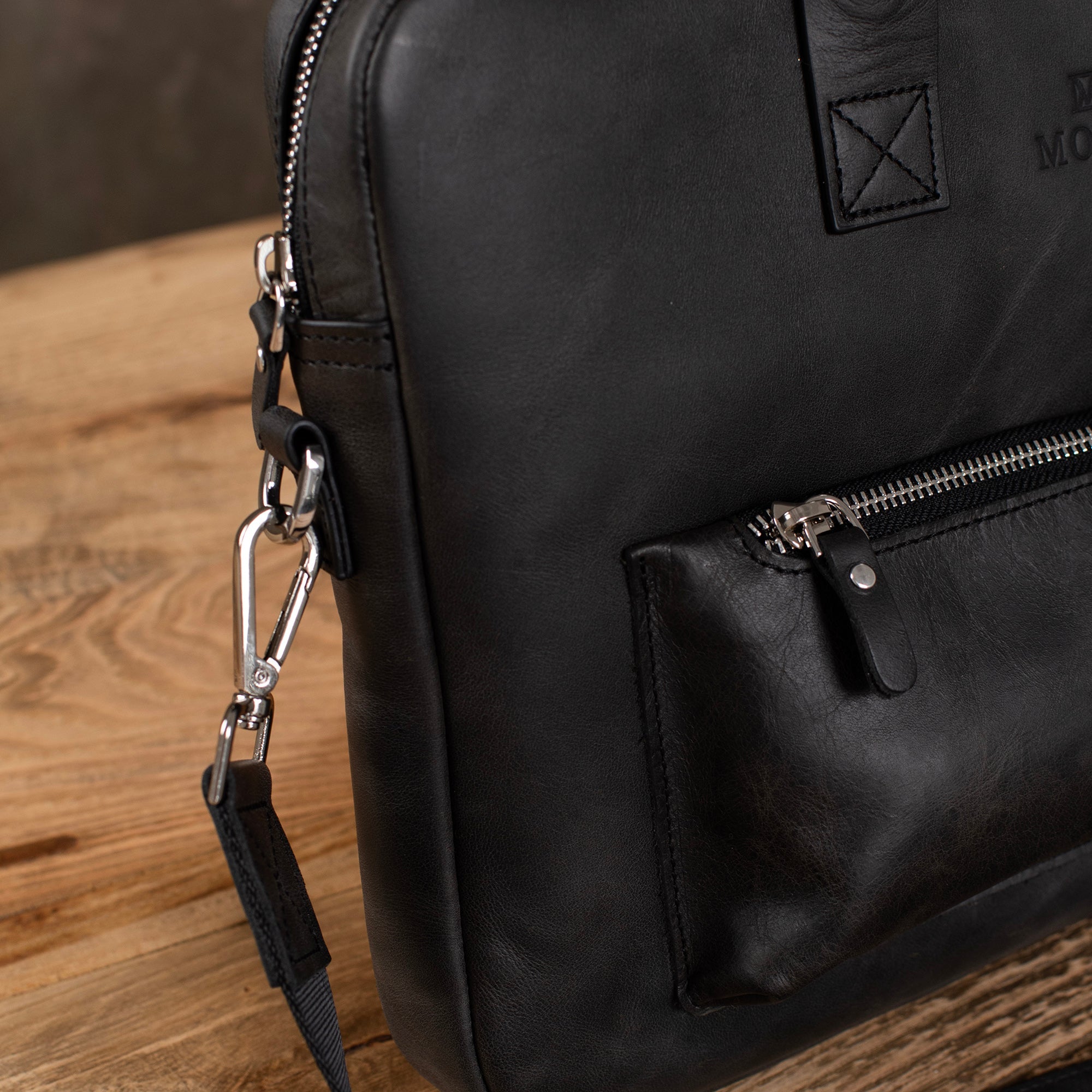 Genuine Leather Designer Briefcase Anthracite