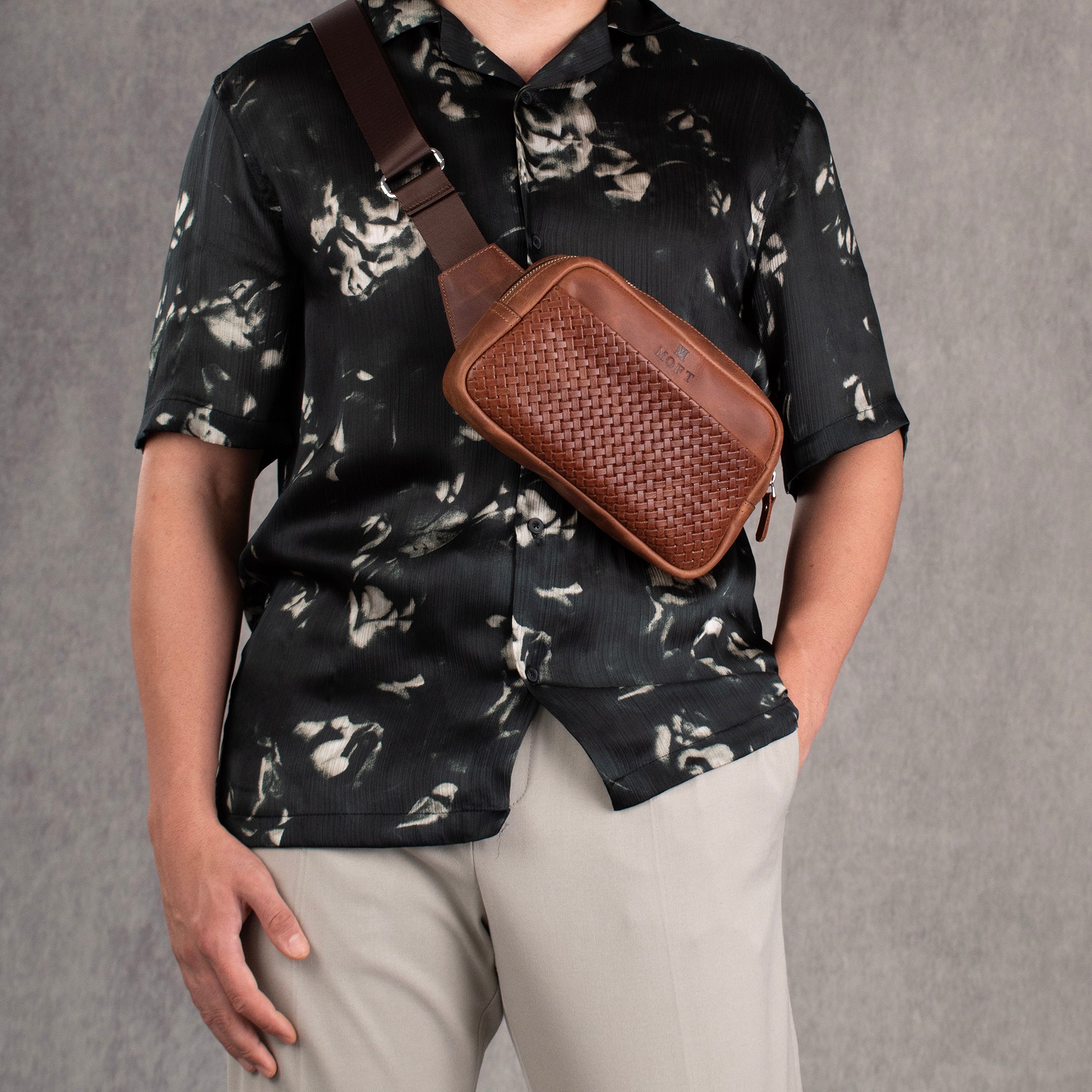Genuine Leather Cross Body Tan