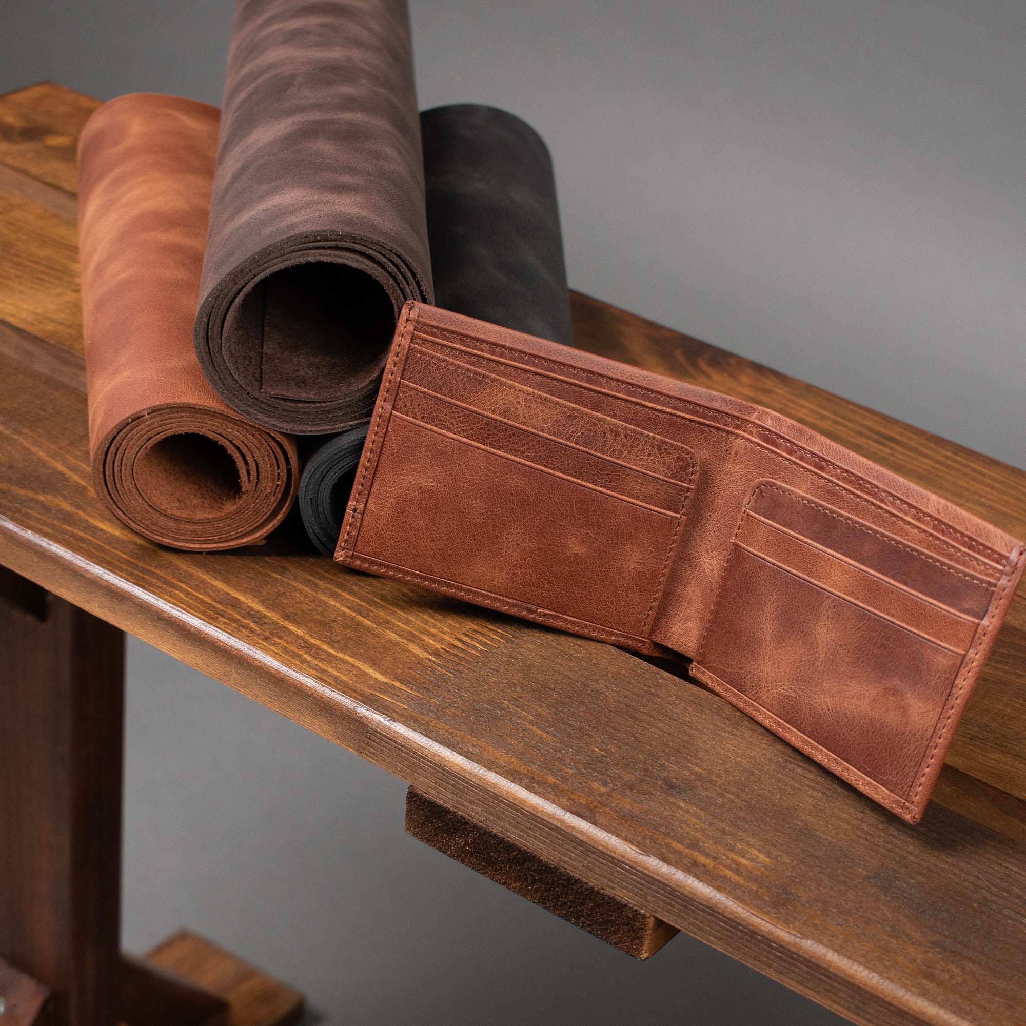 Genuine Leather Elegance Wallet Brown