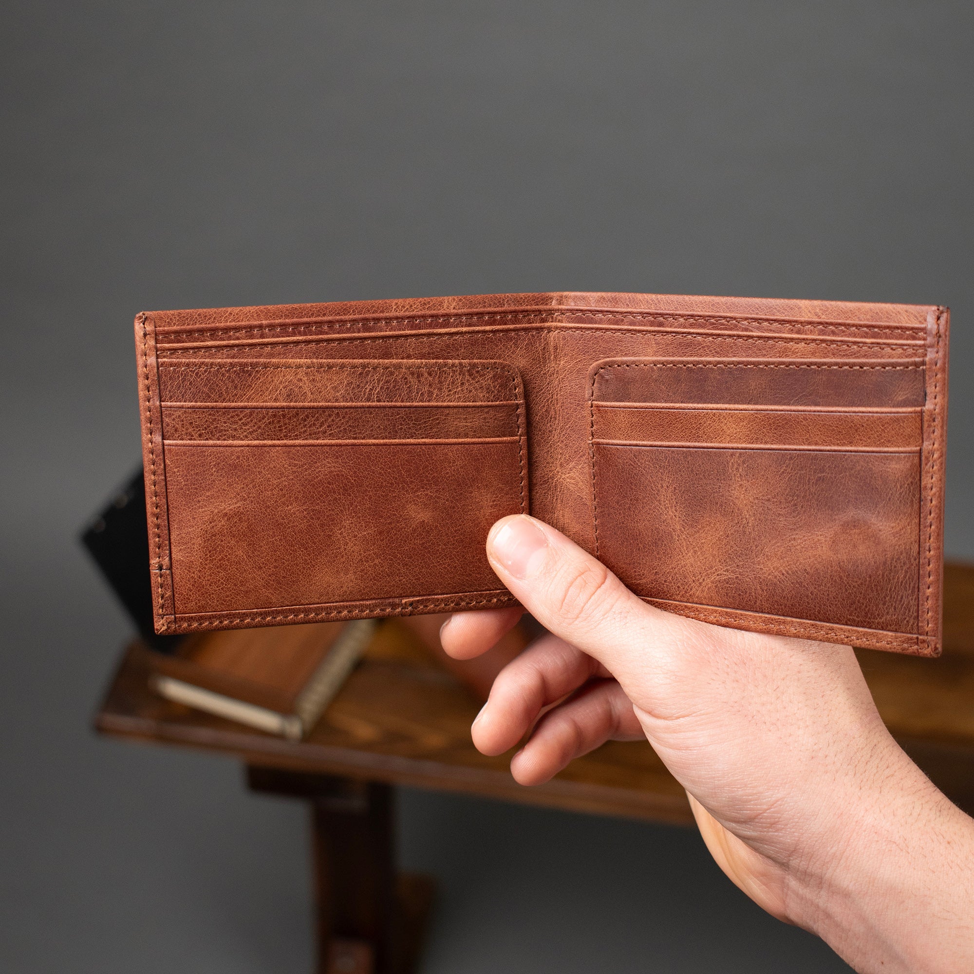 Genuine Leather Elegance Wallet Brown