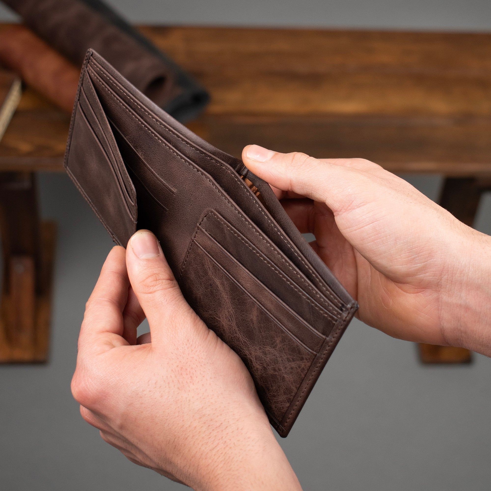Genuine Leather Elegance Wallet Brown