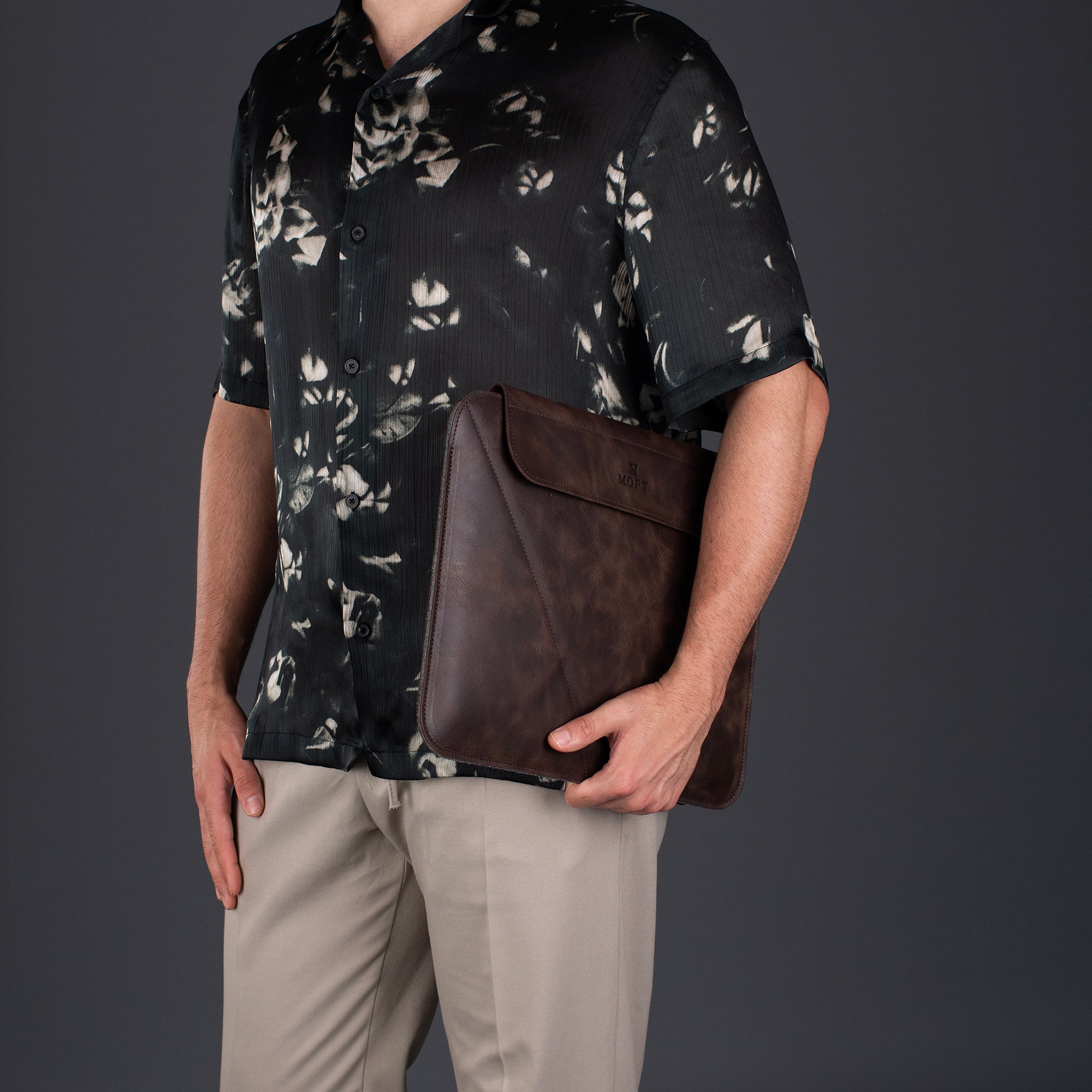 Genuine Leather Laptop Case Brown