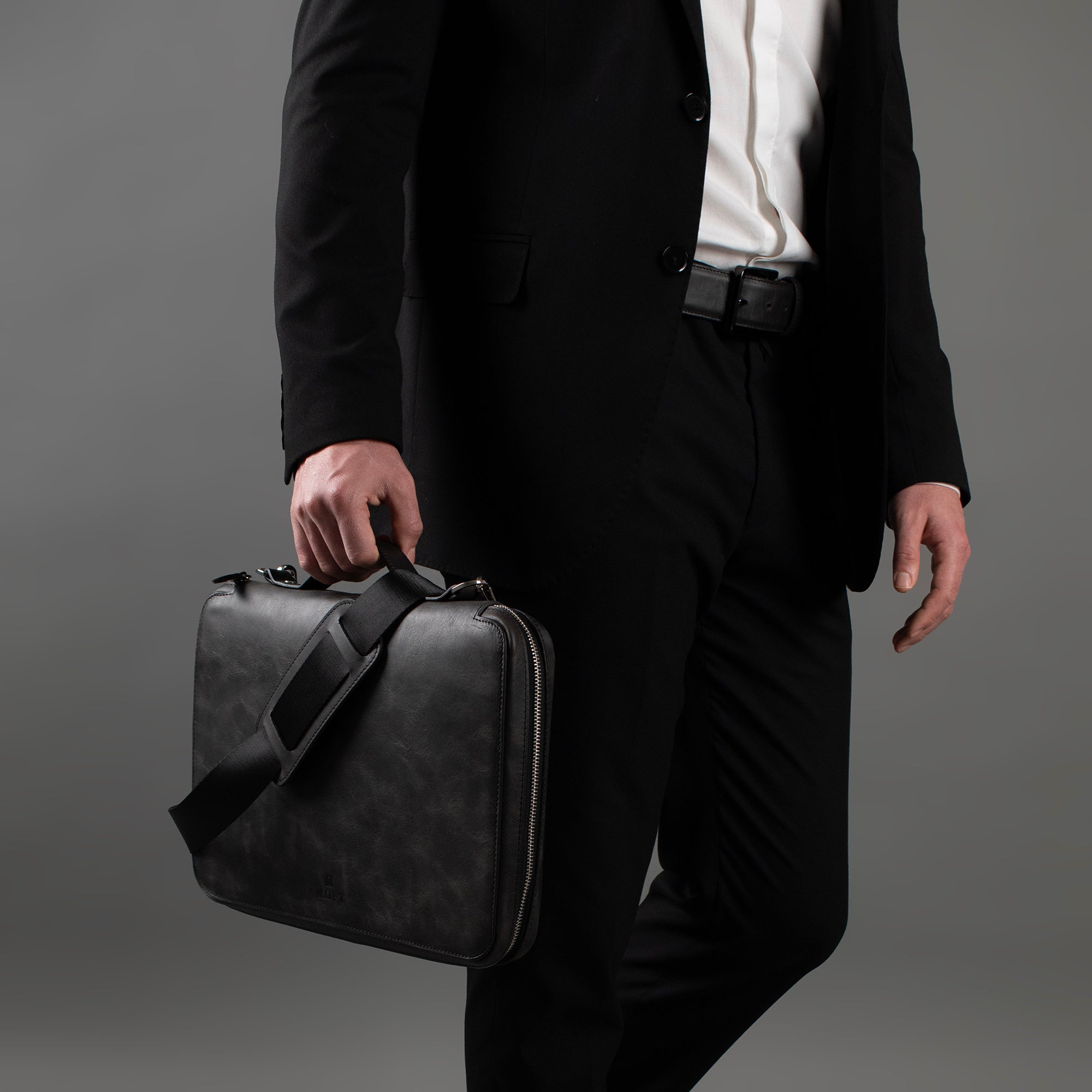 Genuine Leather 14" SlimBag Organizer MacBook Bag Anthracite
