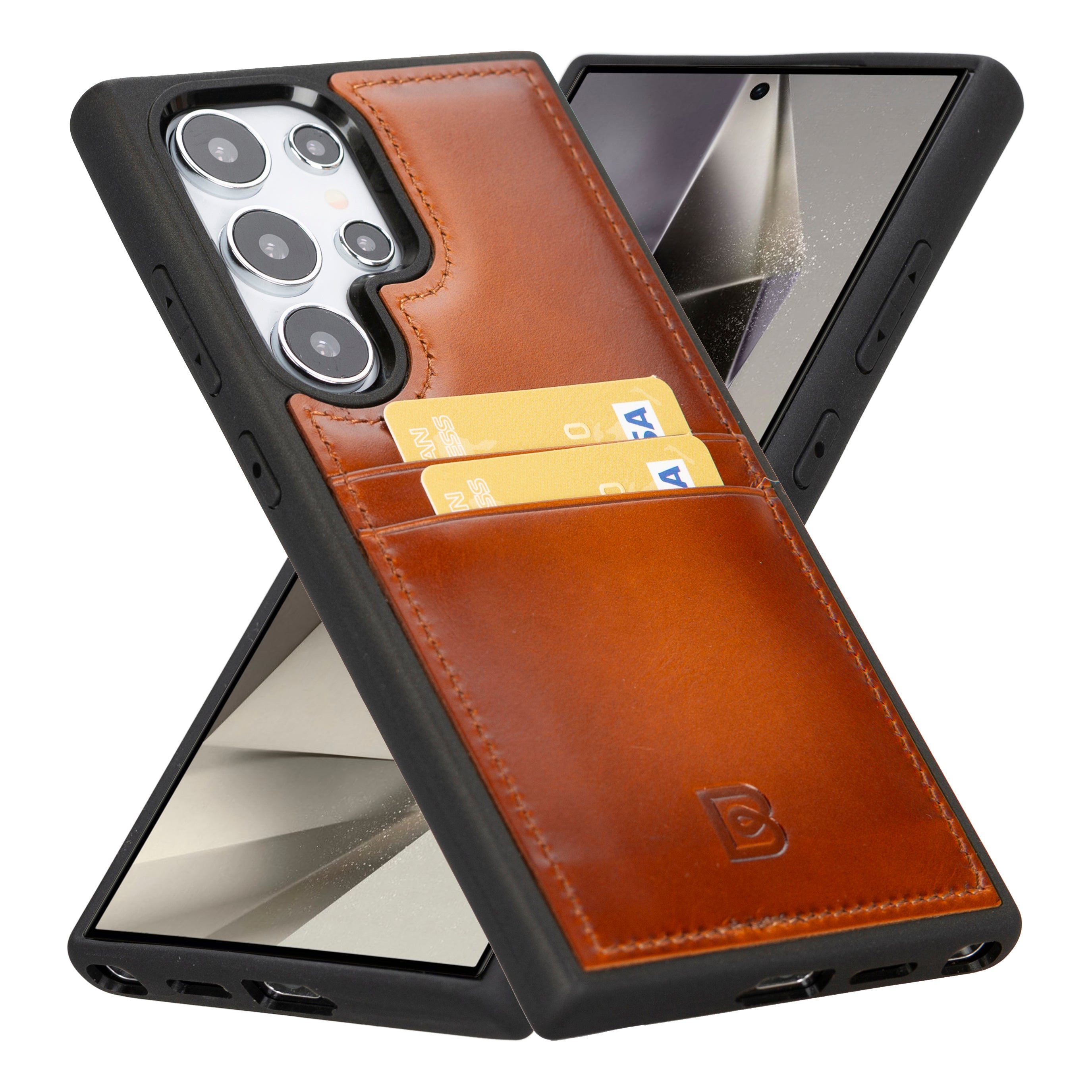 Flex Cover Leather Samsung Galaxy S24 Ultra Case with Card Holder