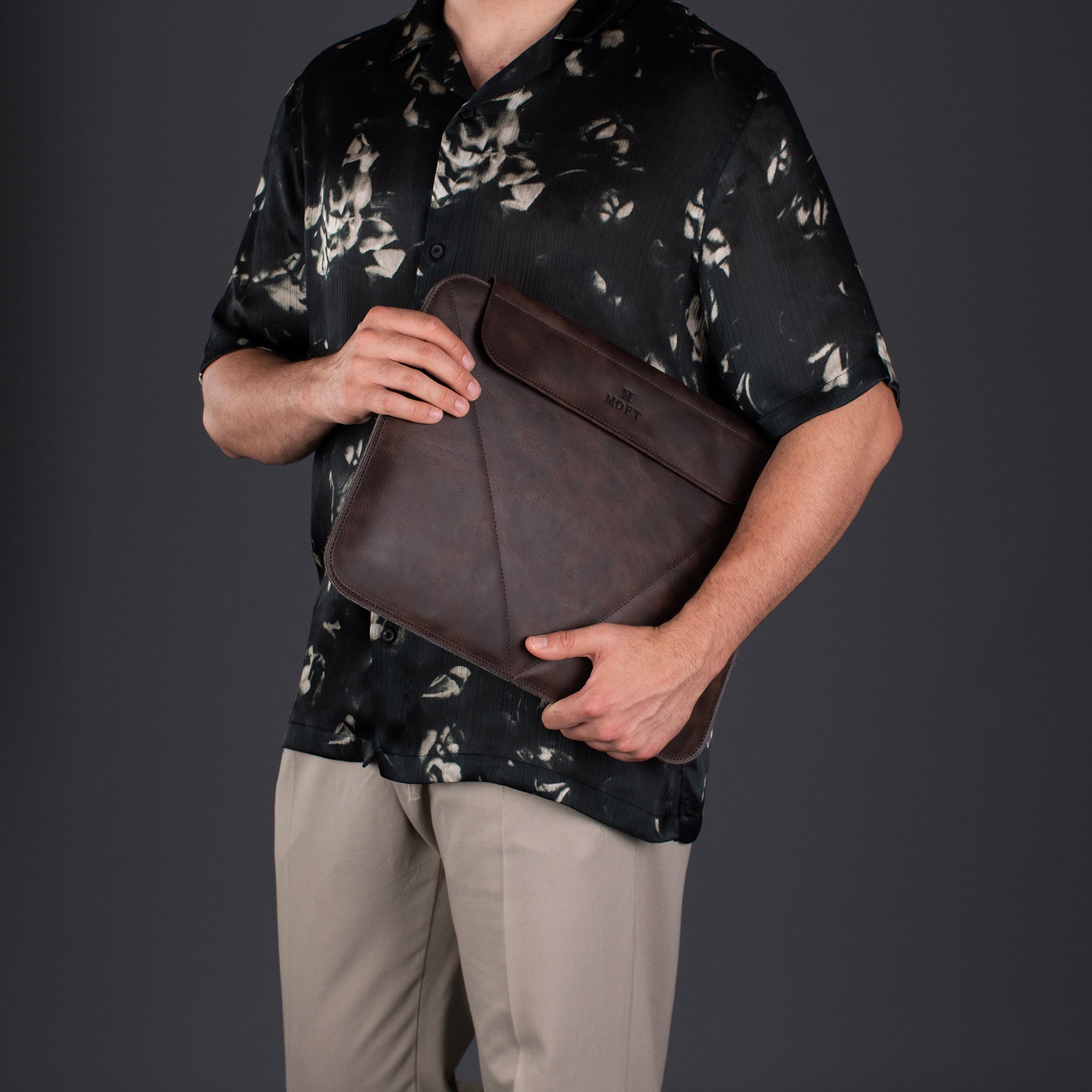 Genuine Leather Laptop Case Brown