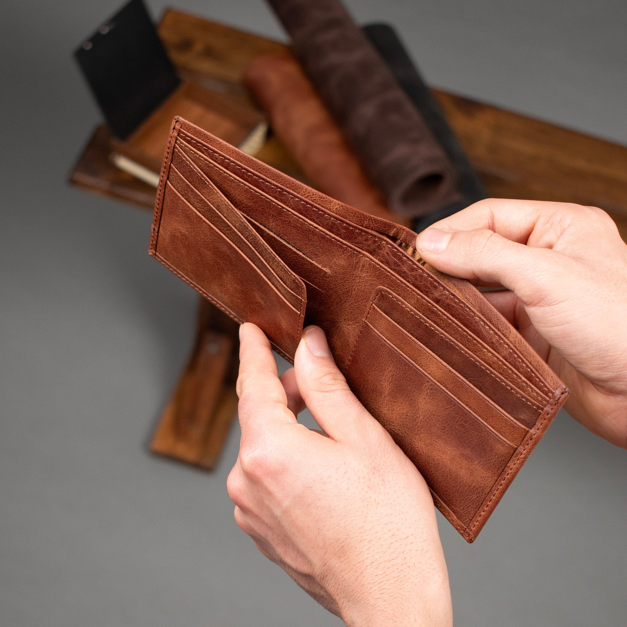 Genuine Leather Elegance Wallet Brown