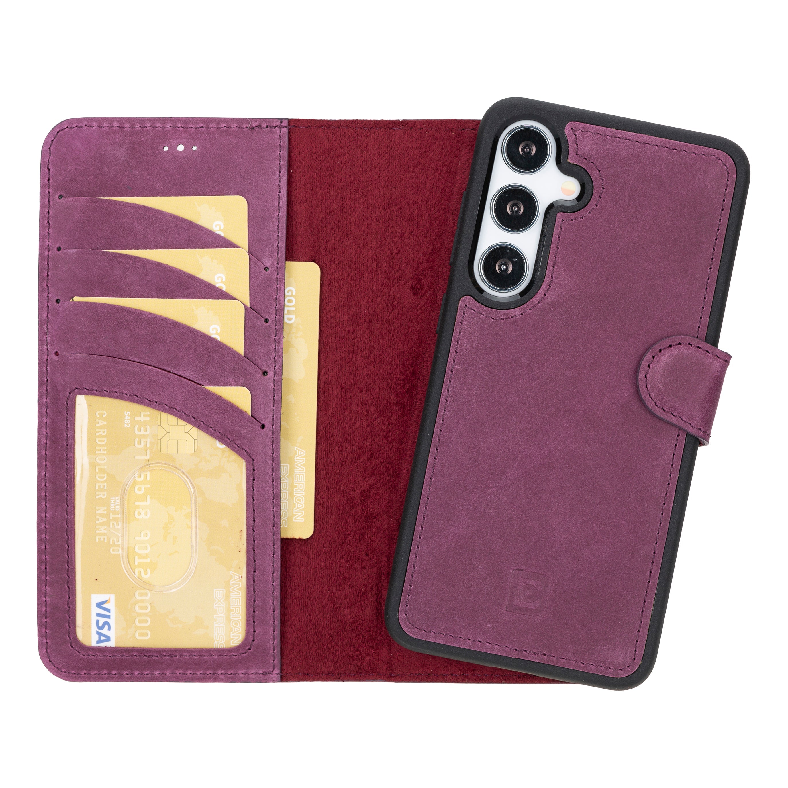 Magic Samsung Galaxy S24 Plus Detachable Leather Wallet Case