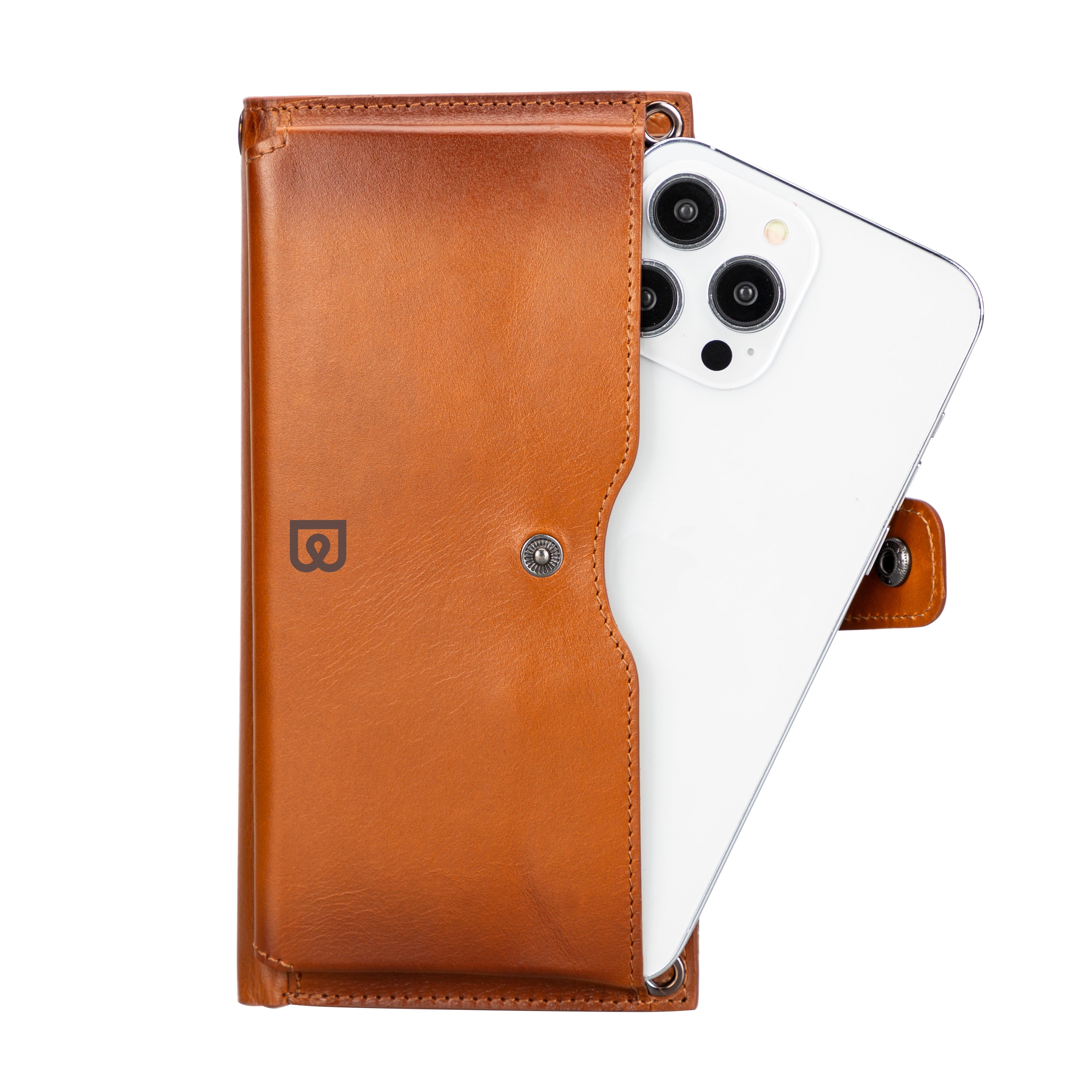 Nexora Strap Leather Crossbody Wallet