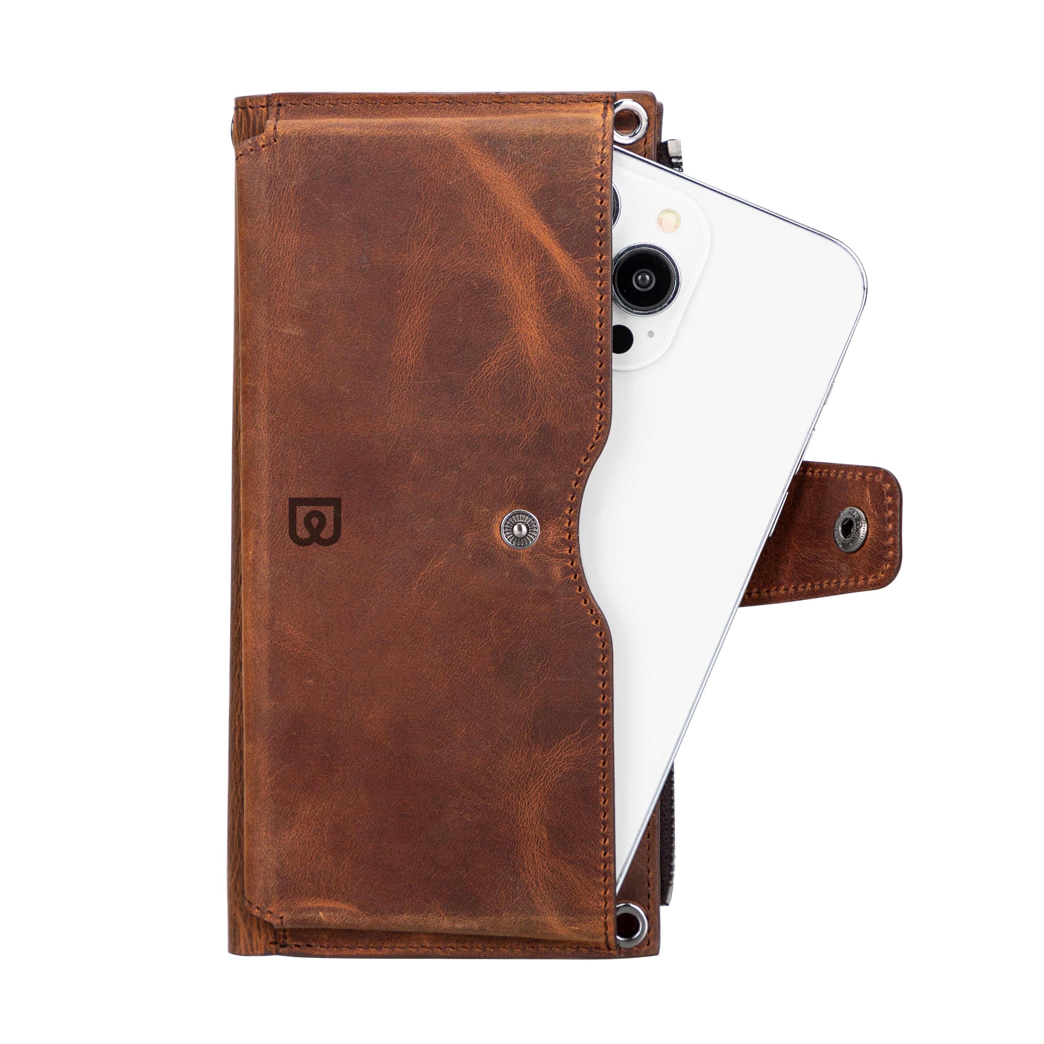 Nexora Strap Leather Crossbody Wallet