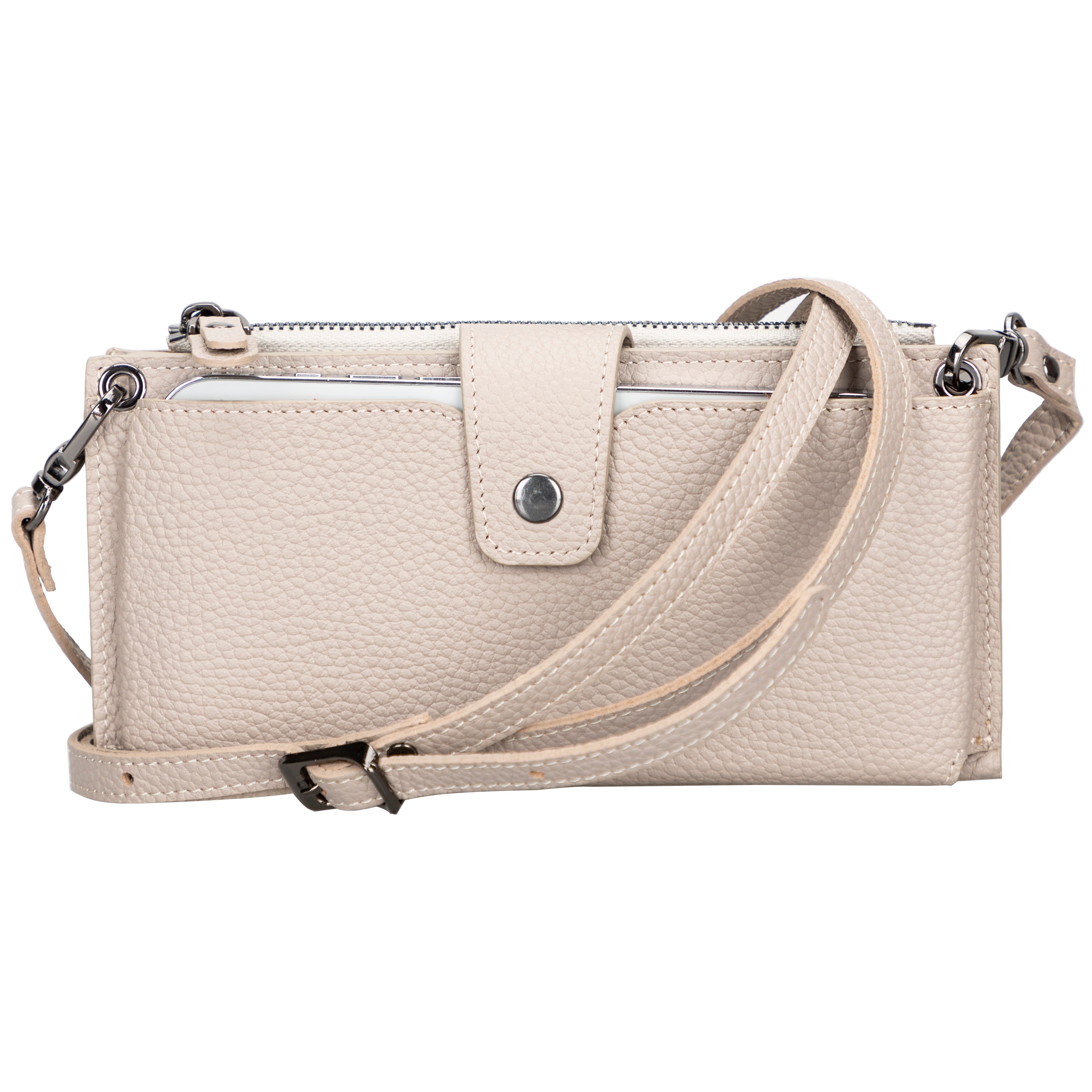 Nexora Strap Leather Crossbody Wallet