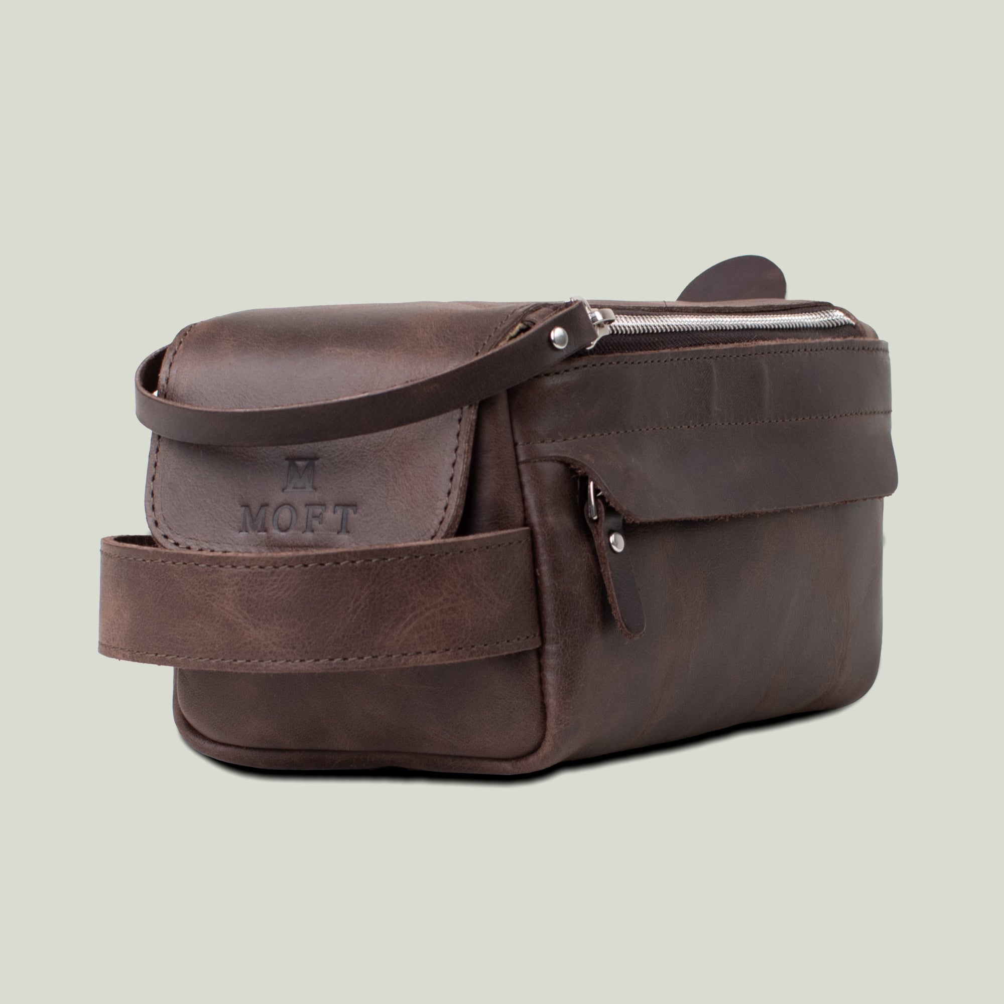 Genuine Leather Dopp Kit Brown