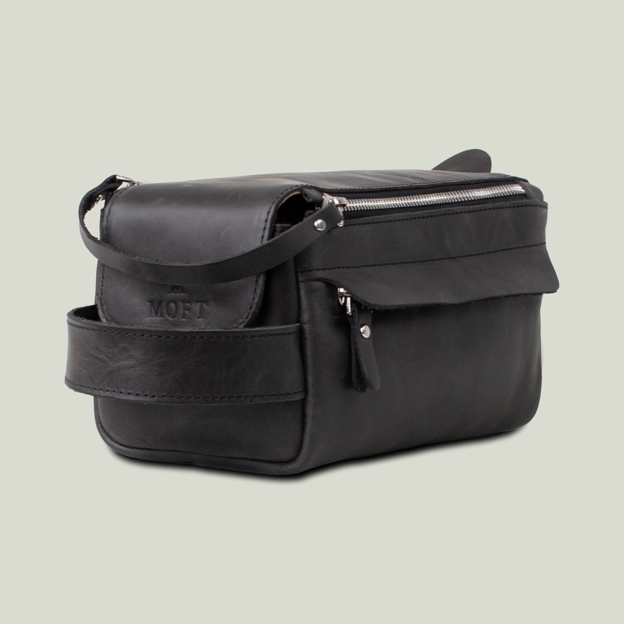 Genuine Leather Dopp Kit Anthracite