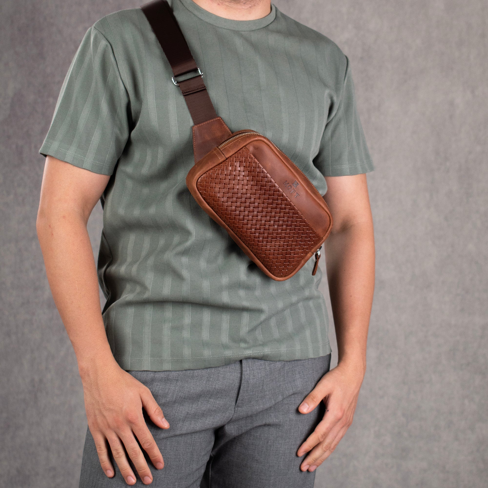 Genuine Leather Cross Body Tan