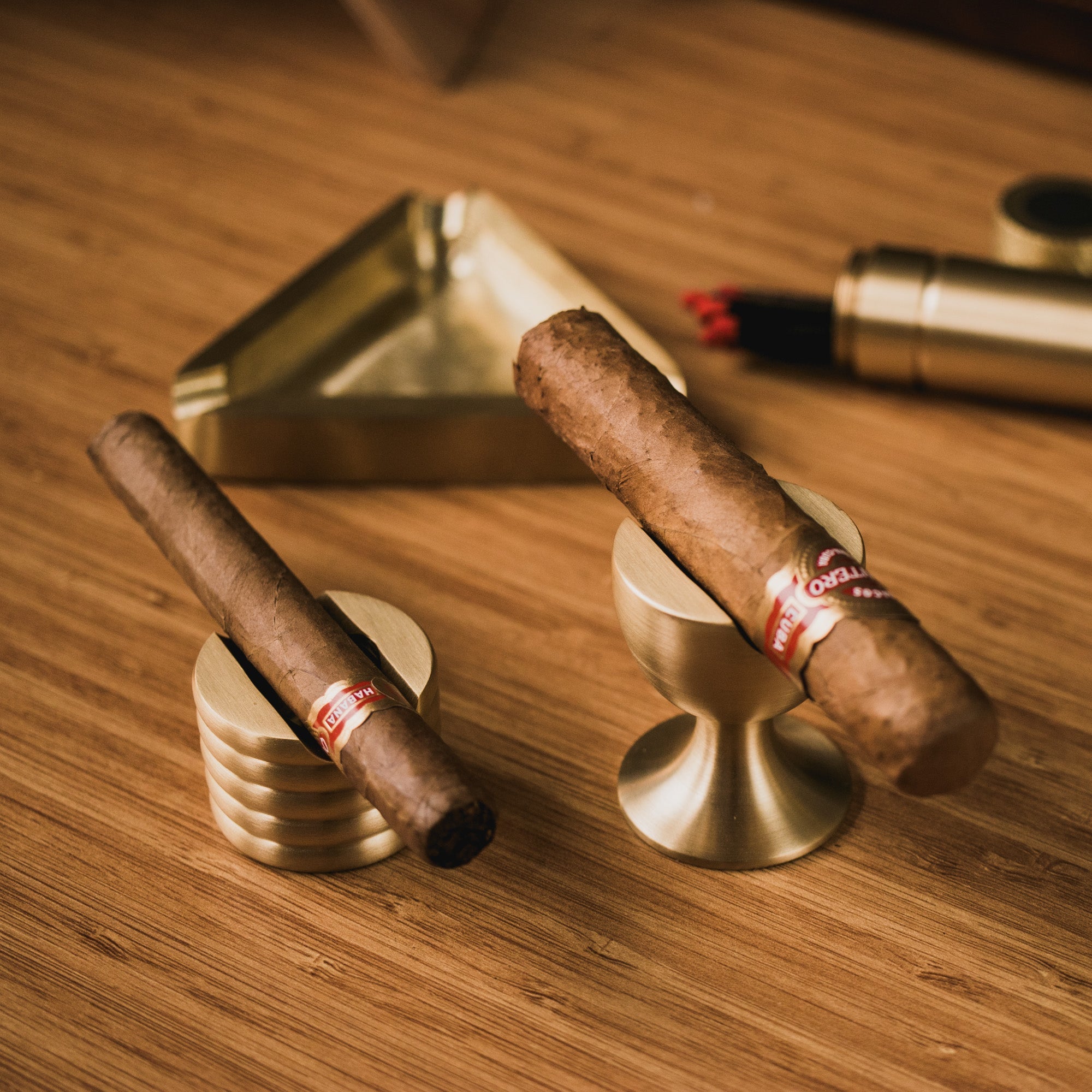 Brass Cylinder Cigar Stand