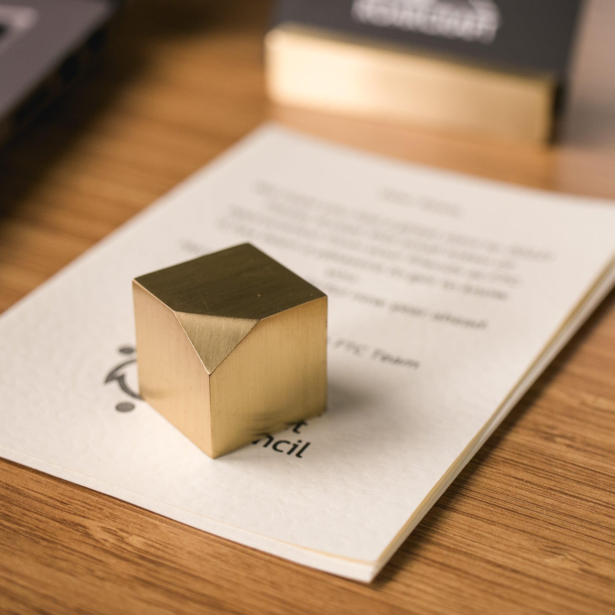 Brass Cube Paper Weight