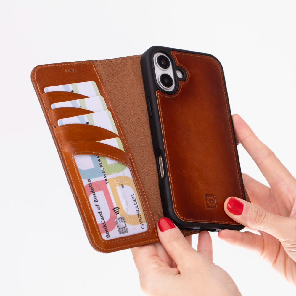 Magic iPhone 16 Plus Leather Detachable Wallet Case