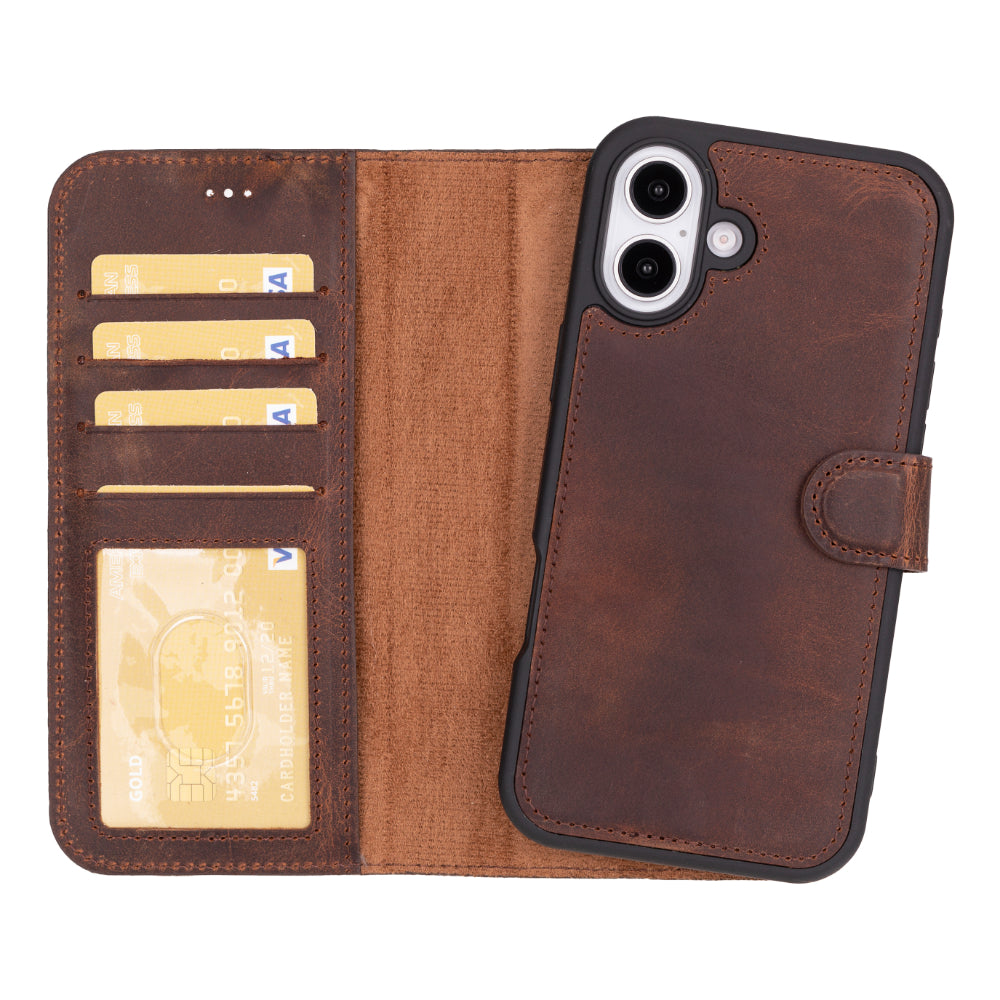 Magic iPhone 16 Plus Detachable Leather Wallet Case