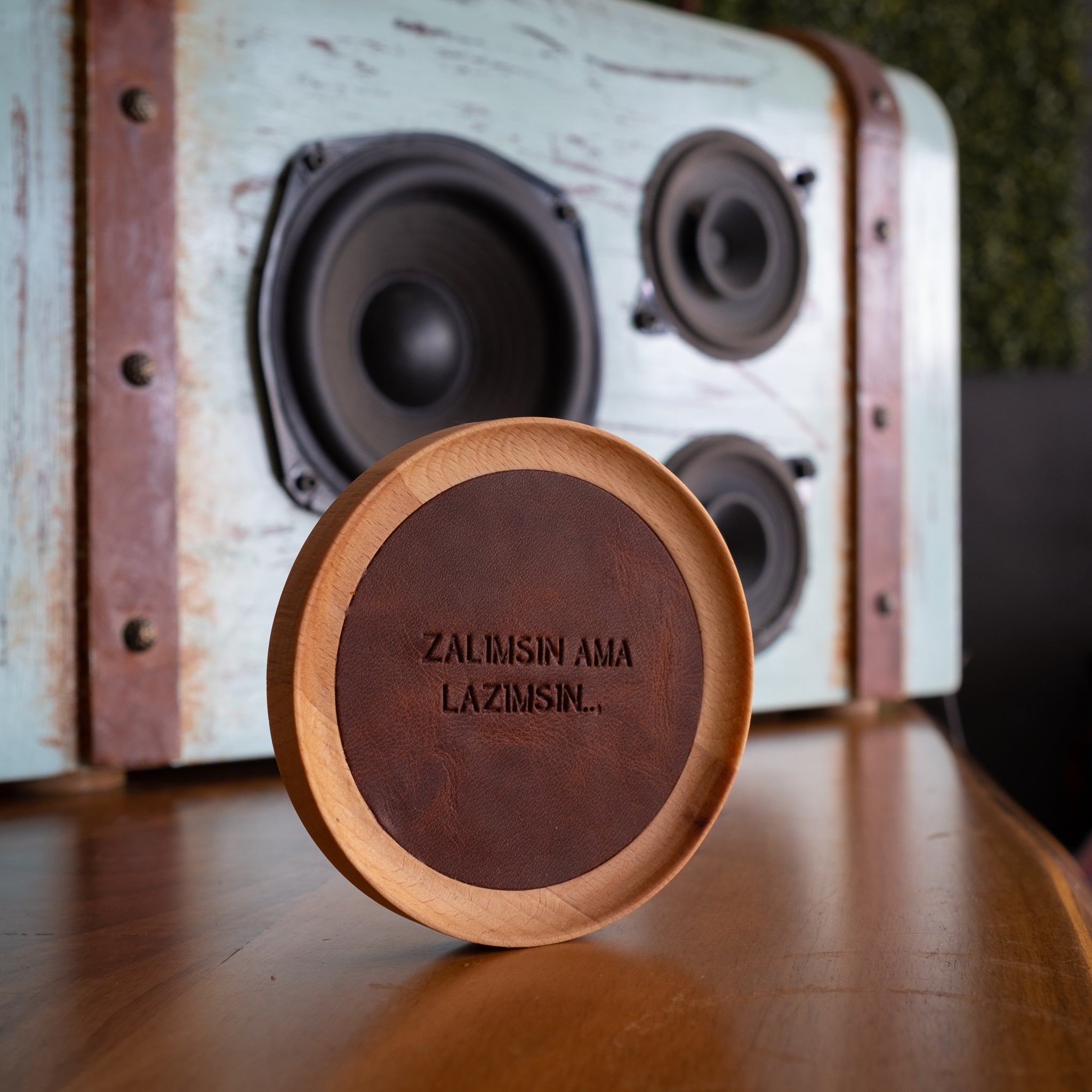 Wood Leather Coaster Mat   Unique Gift Ideas   Boyfriend Gift   Girlfriend Gift   Father Gift