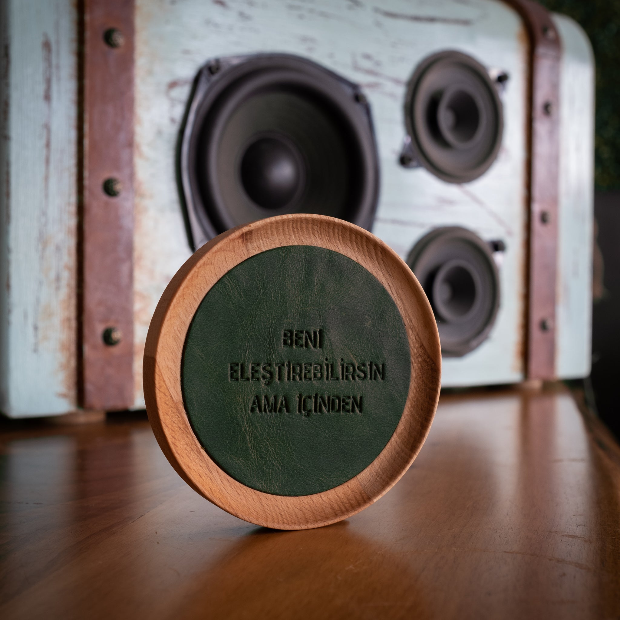 Wood Leather Coaster Mat   Unique Gift Ideas   Boyfriend Gift   Girlfriend Gift   Father Gift
