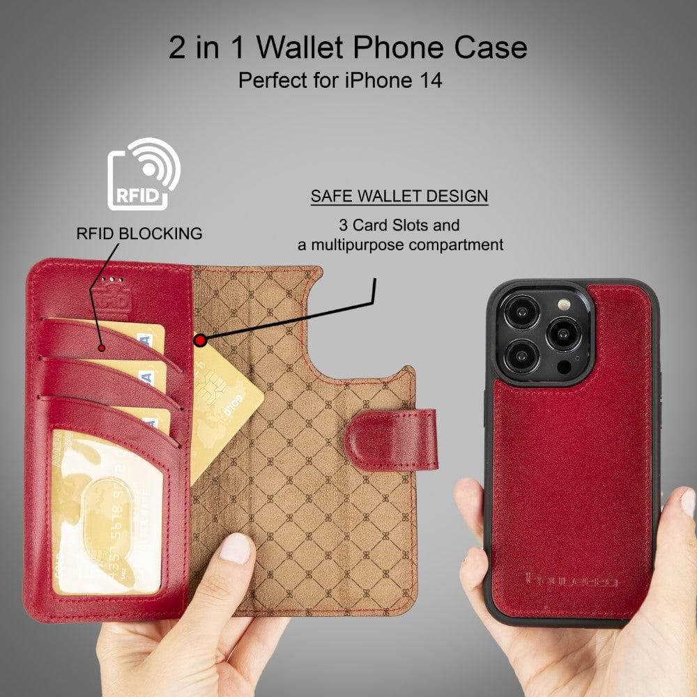 Magic iPhone 14 Pro Max Colorful Leather Detachable Wallet Case