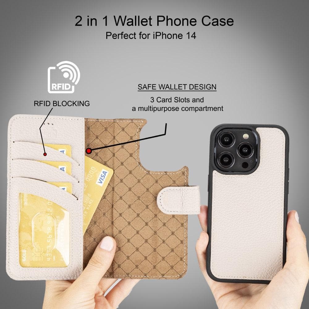 Magic iPhone 14 Pro Max Colorful Leather Detachable Wallet Case