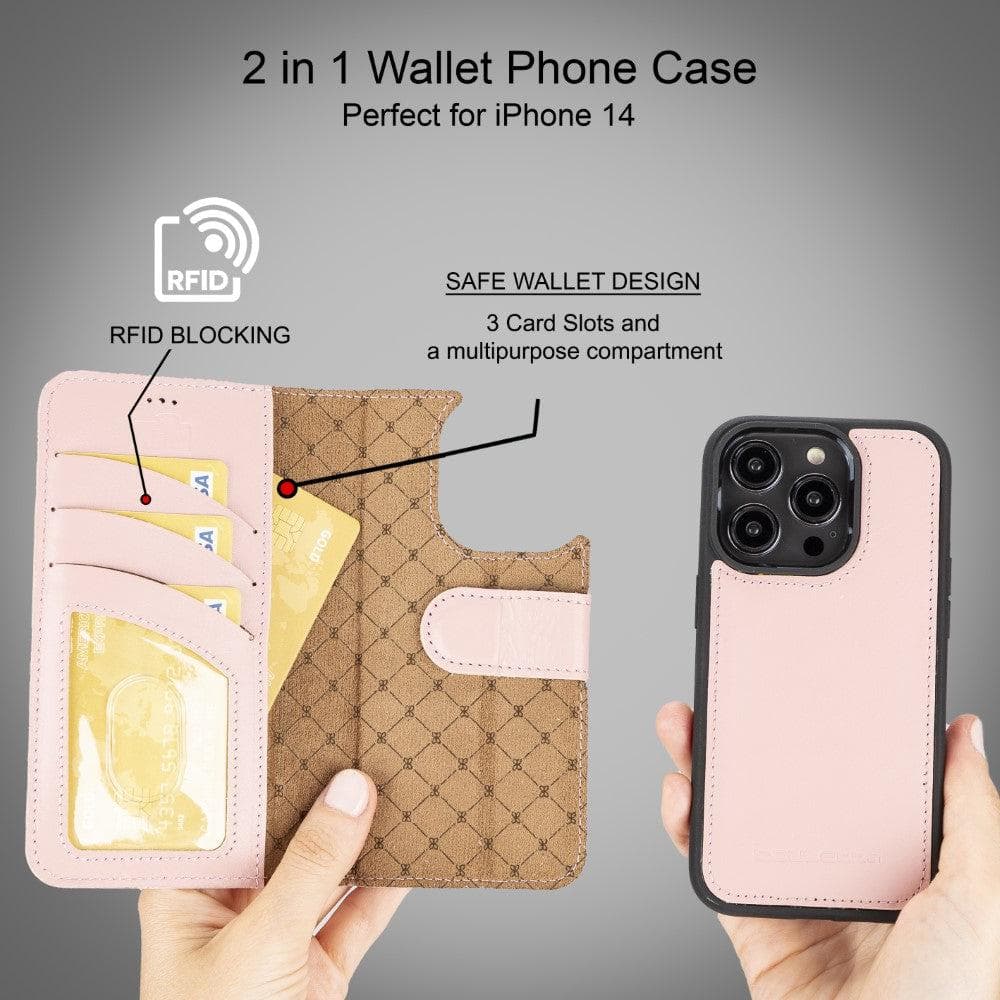 Magic iPhone 14 Pro Max Colorful Leather Detachable Wallet Case