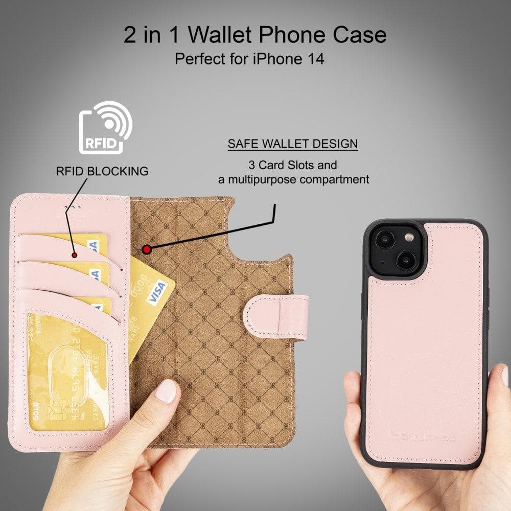 Magic iPhone 14 Pro Max Colorful Leather Detachable Wallet Case