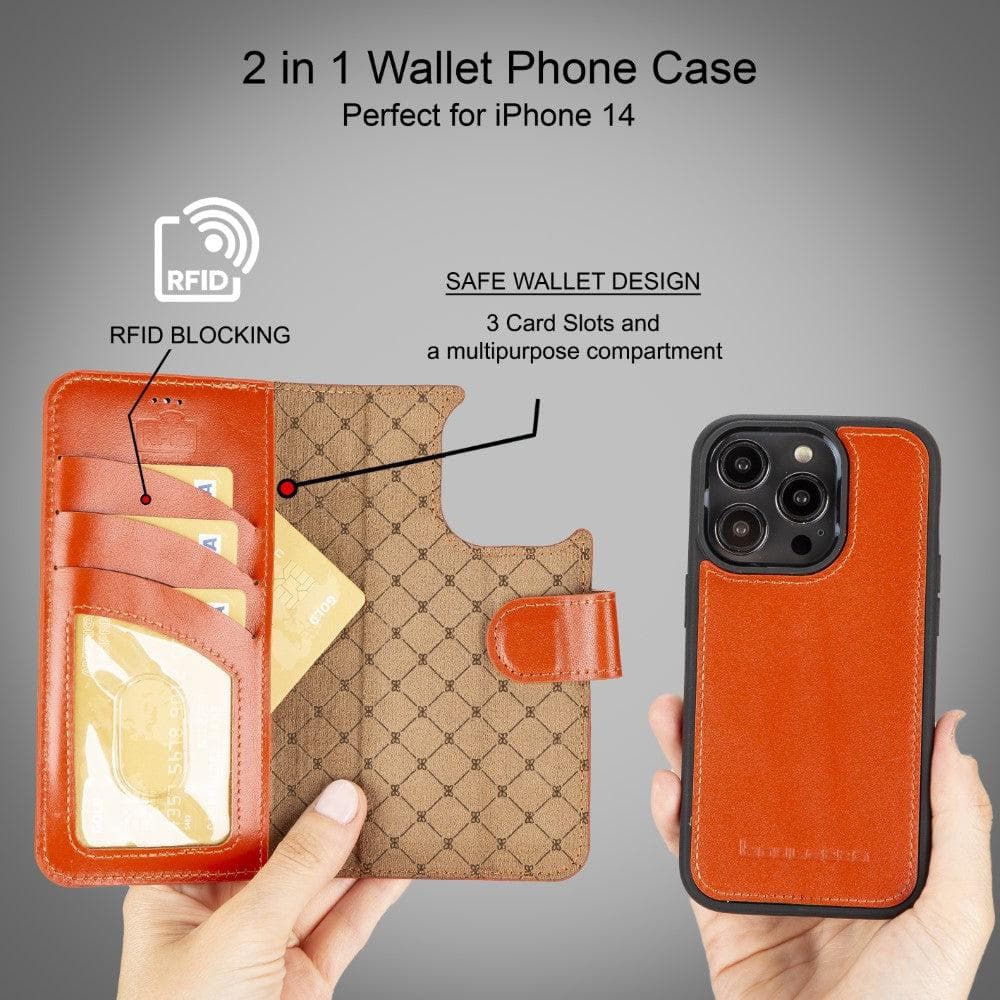 Magic iPhone 14 Pro Max Colorful Leather Detachable Wallet Case