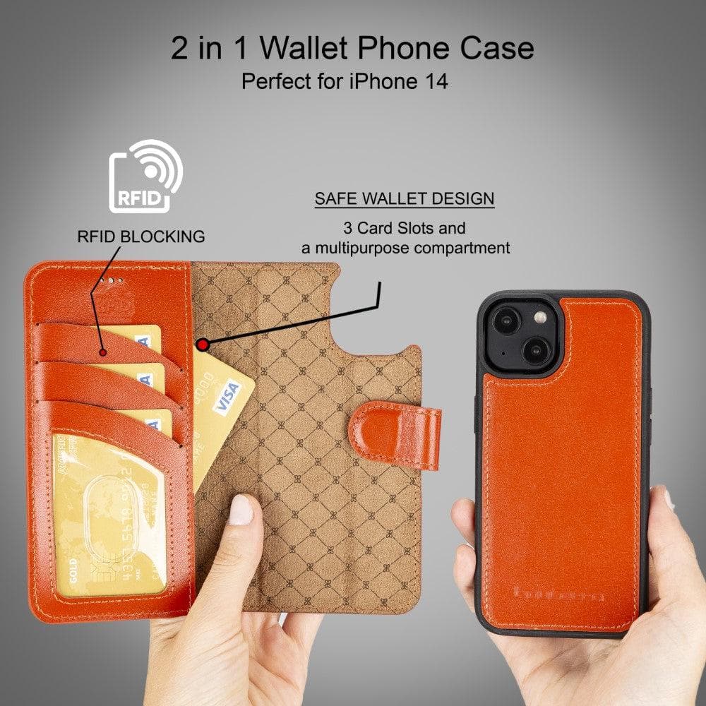Magic iPhone 14 Pro Max Colorful Leather Detachable Wallet Case
