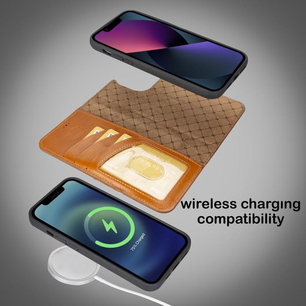 Magic iPhone 14 Pro Max Darker Color Leather Detachable Wallet Case