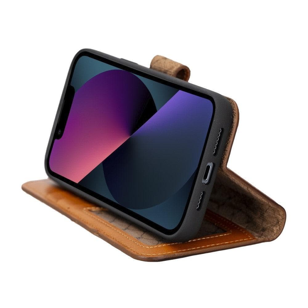 Magic iPhone 14 Pro Max Darker Color Leather Detachable Wallet Case