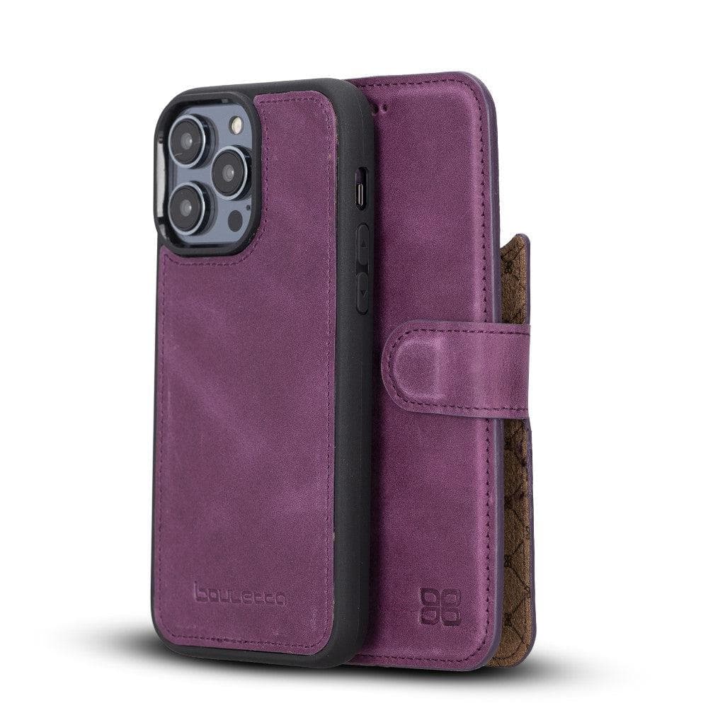 Magic iPhone 14 Pro Max Darker Color Leather Detachable Wallet Case