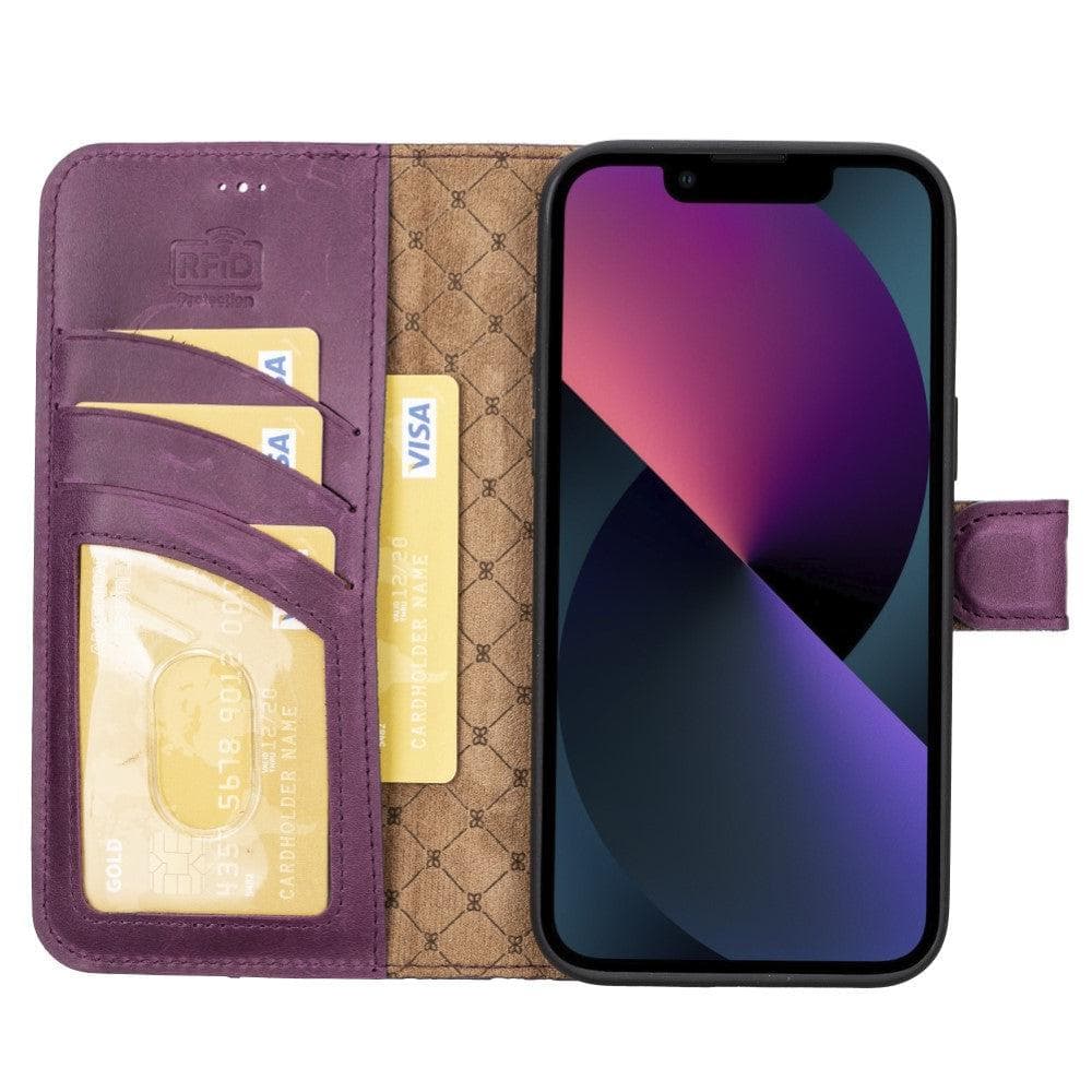 Magic iPhone 14 Pro Max Darker Color Leather Detachable Wallet Case