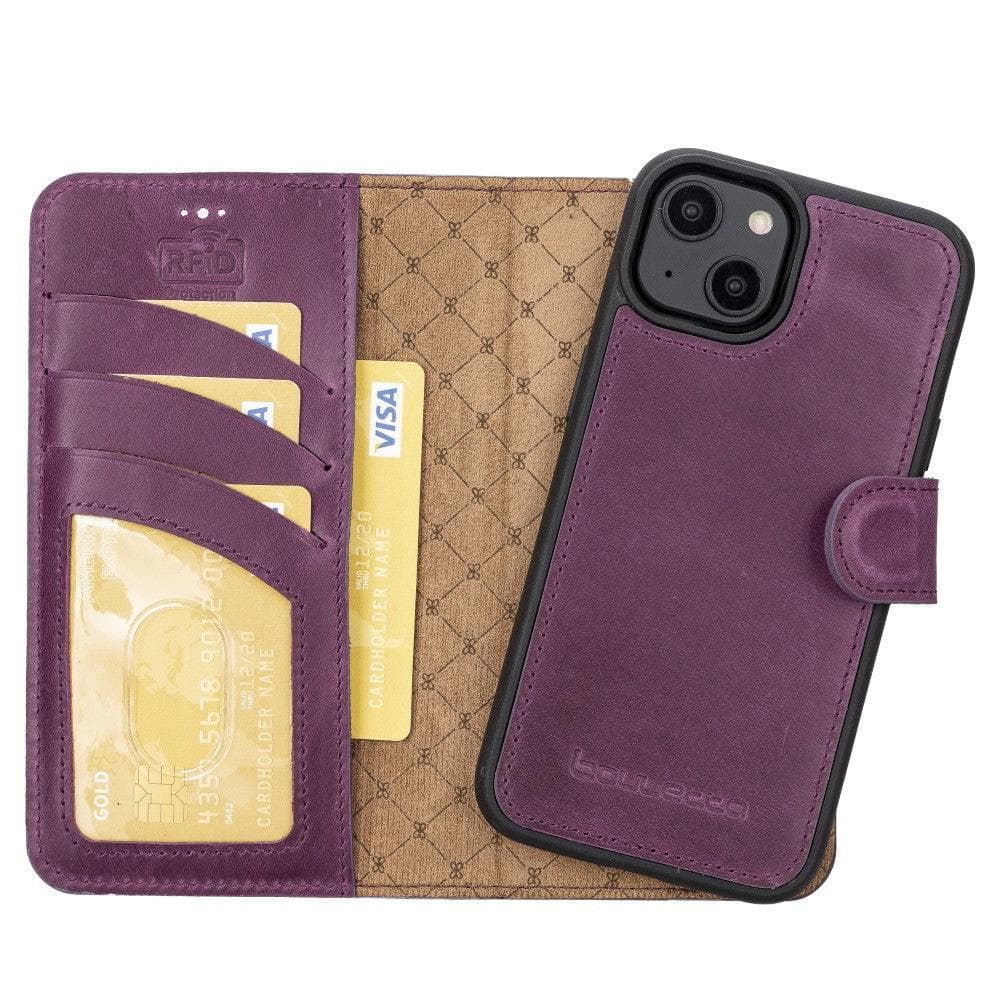Magic iPhone 14 Pro Max Darker Color Leather Detachable Wallet Case