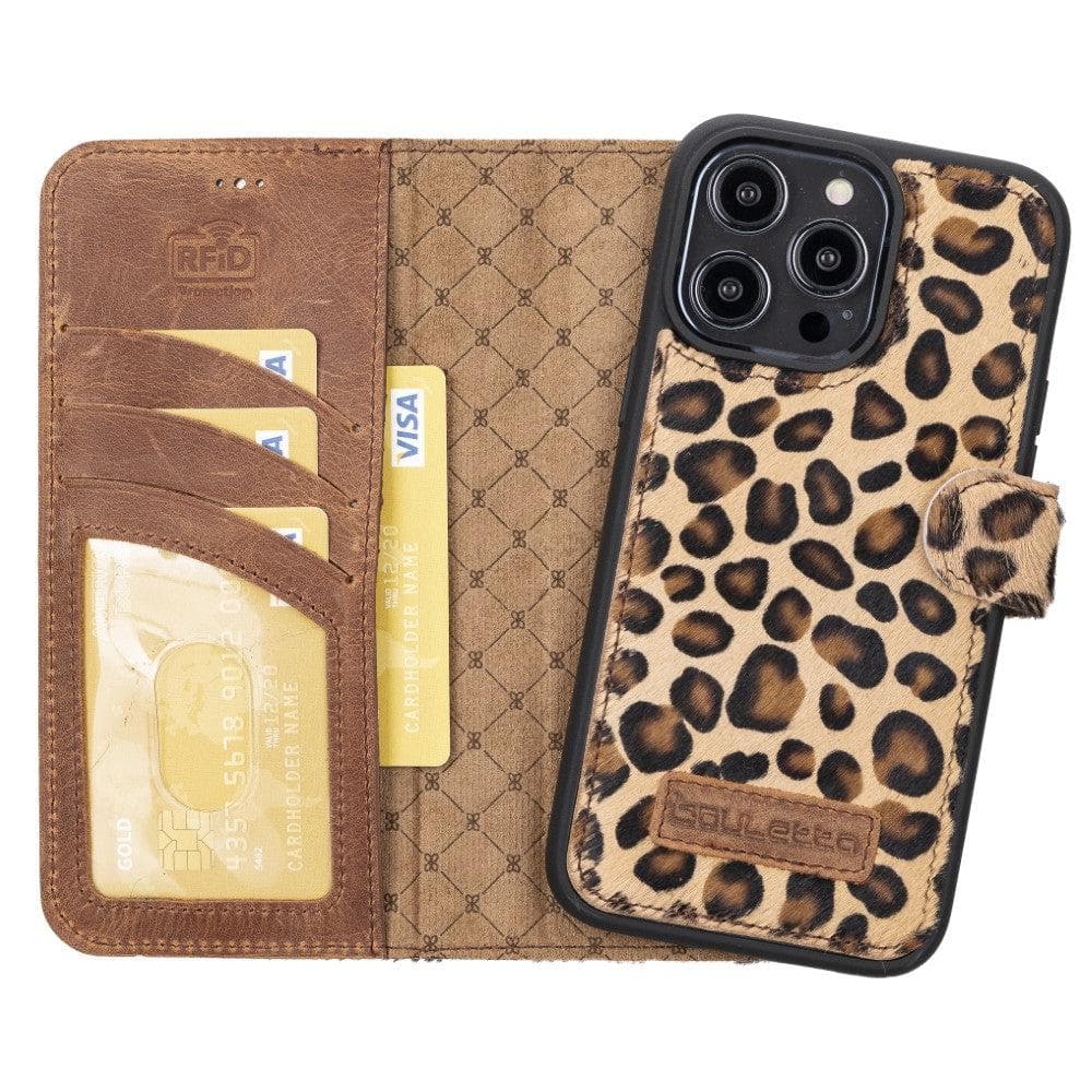 Magic iPhone 14 Pro Max Darker Color Leather Detachable Wallet Case