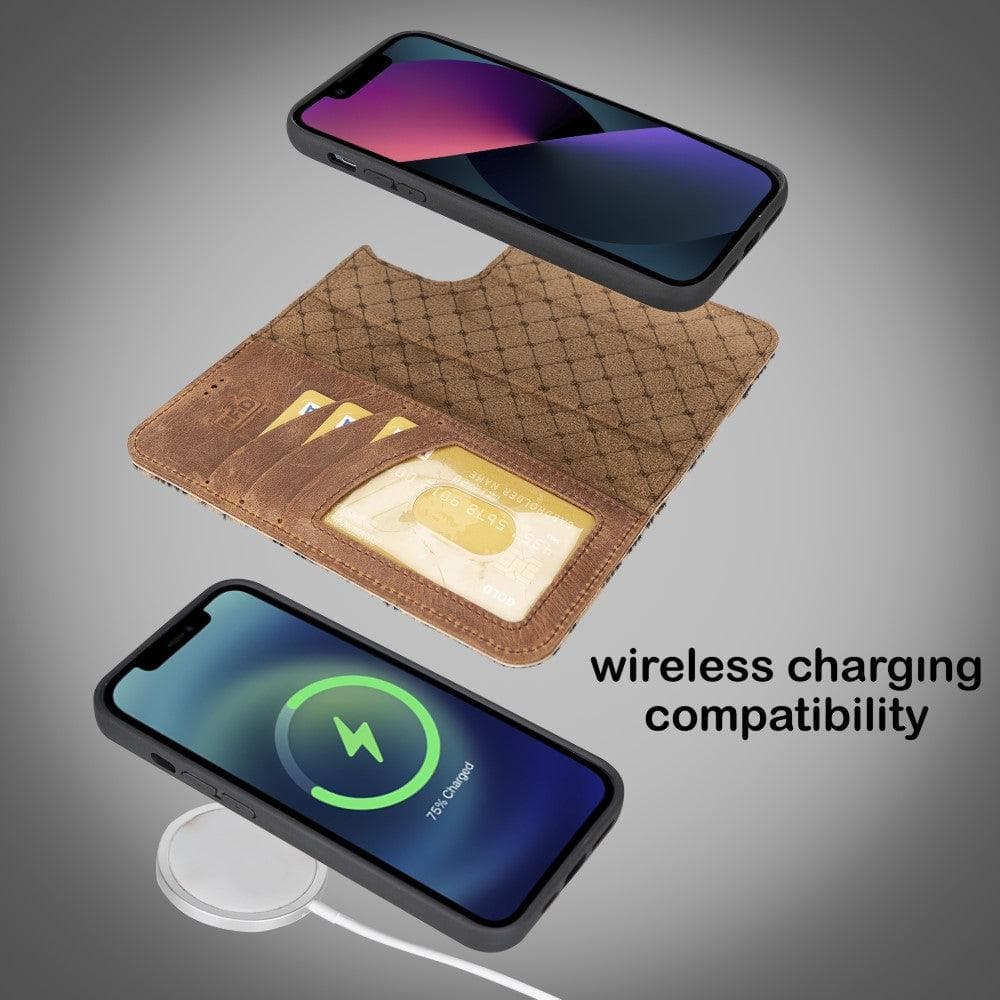 Magic iPhone 14 Pro Max Darker Color Leather Detachable Wallet Case