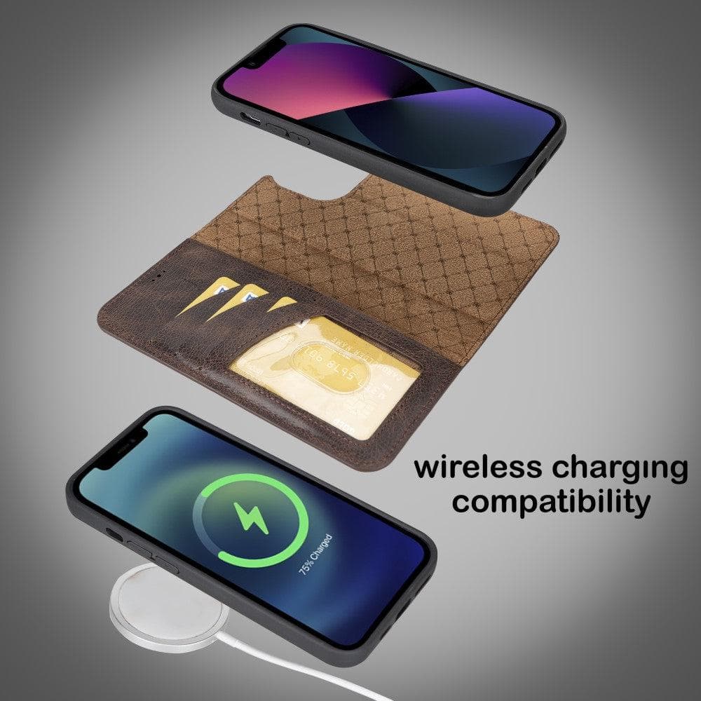 Magic iPhone 14 Pro Max Darker Color Leather Detachable Wallet Case