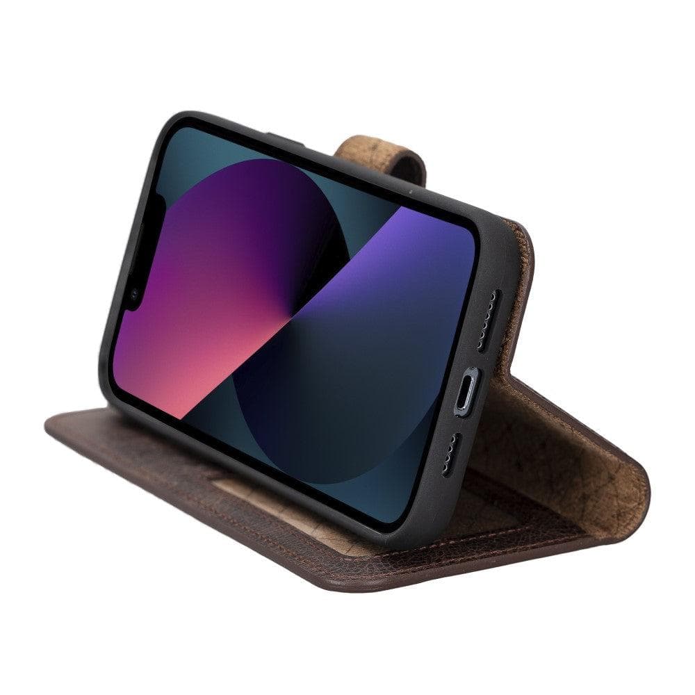 Magic iPhone 14 Pro Max Darker Color Leather Detachable Wallet Case
