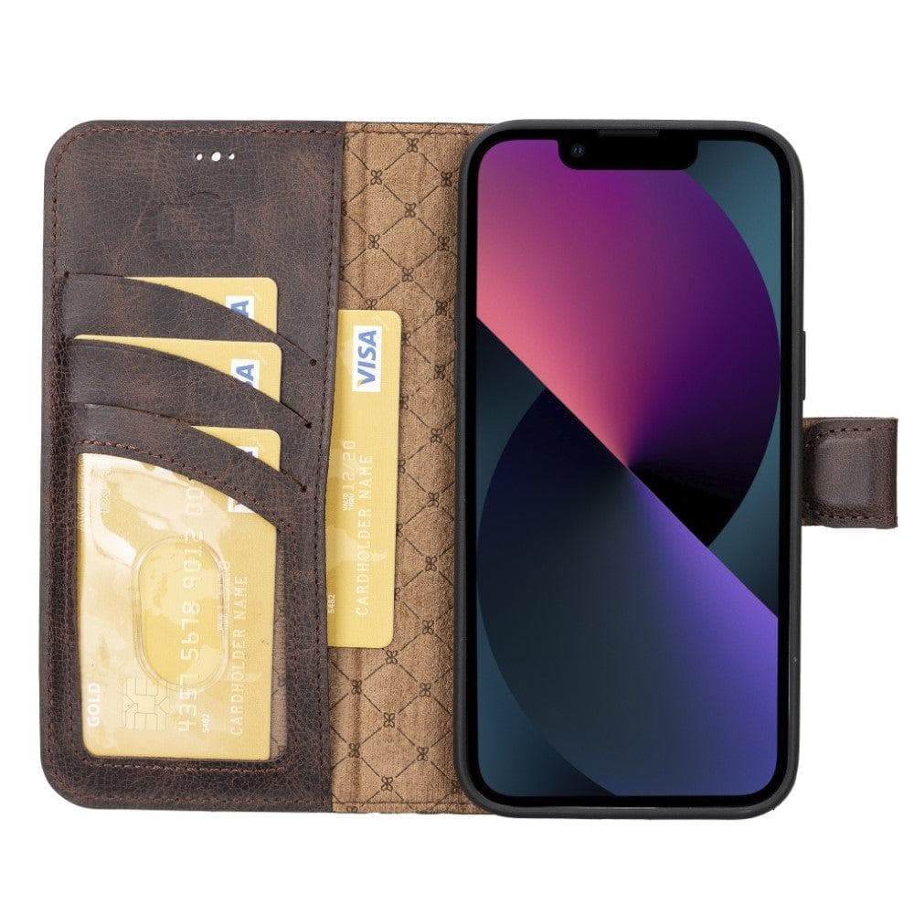 Magic iPhone 14 Pro Max Darker Color Leather Detachable Wallet Case