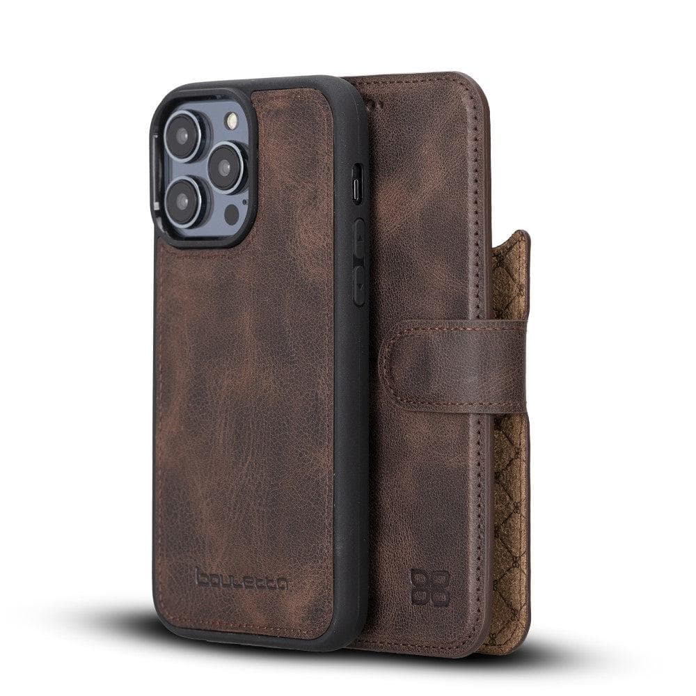 Magic iPhone 14 Pro Max Darker Color Leather Detachable Wallet Case