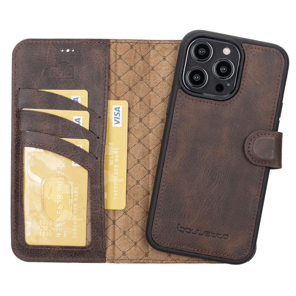 Magic iPhone 14 Pro Max Darker Color Leather Detachable Wallet Case