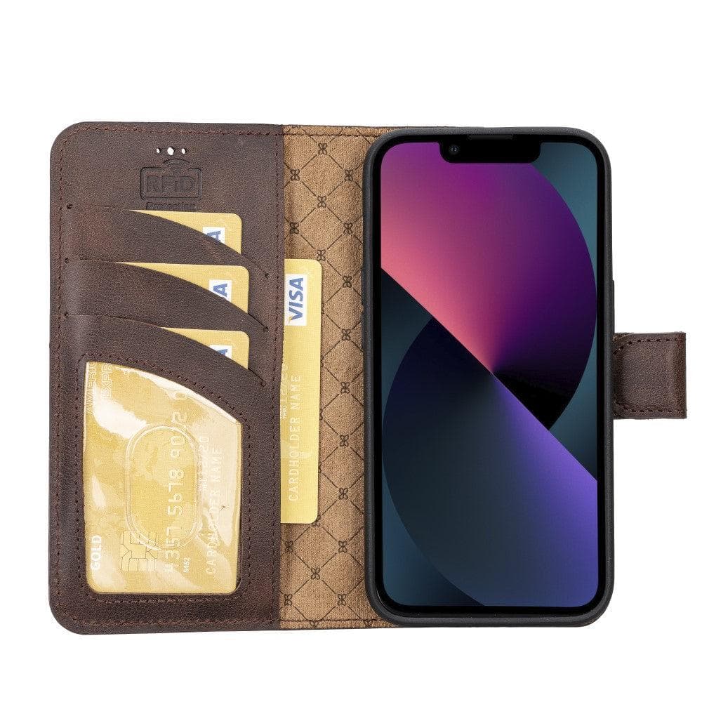Magic iPhone 14 Pro Max Darker Color Leather Detachable Wallet Case