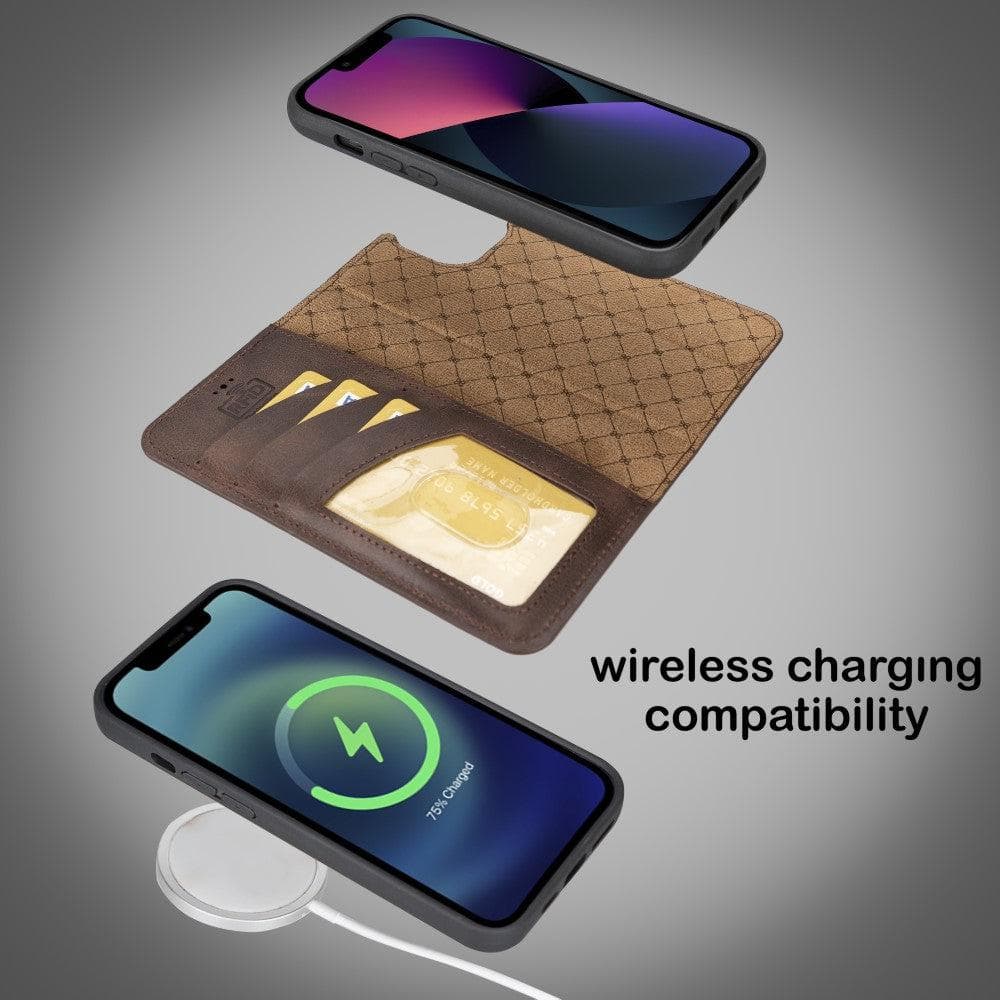 Magic iPhone 14 Pro Max Darker Color Leather Detachable Wallet Case