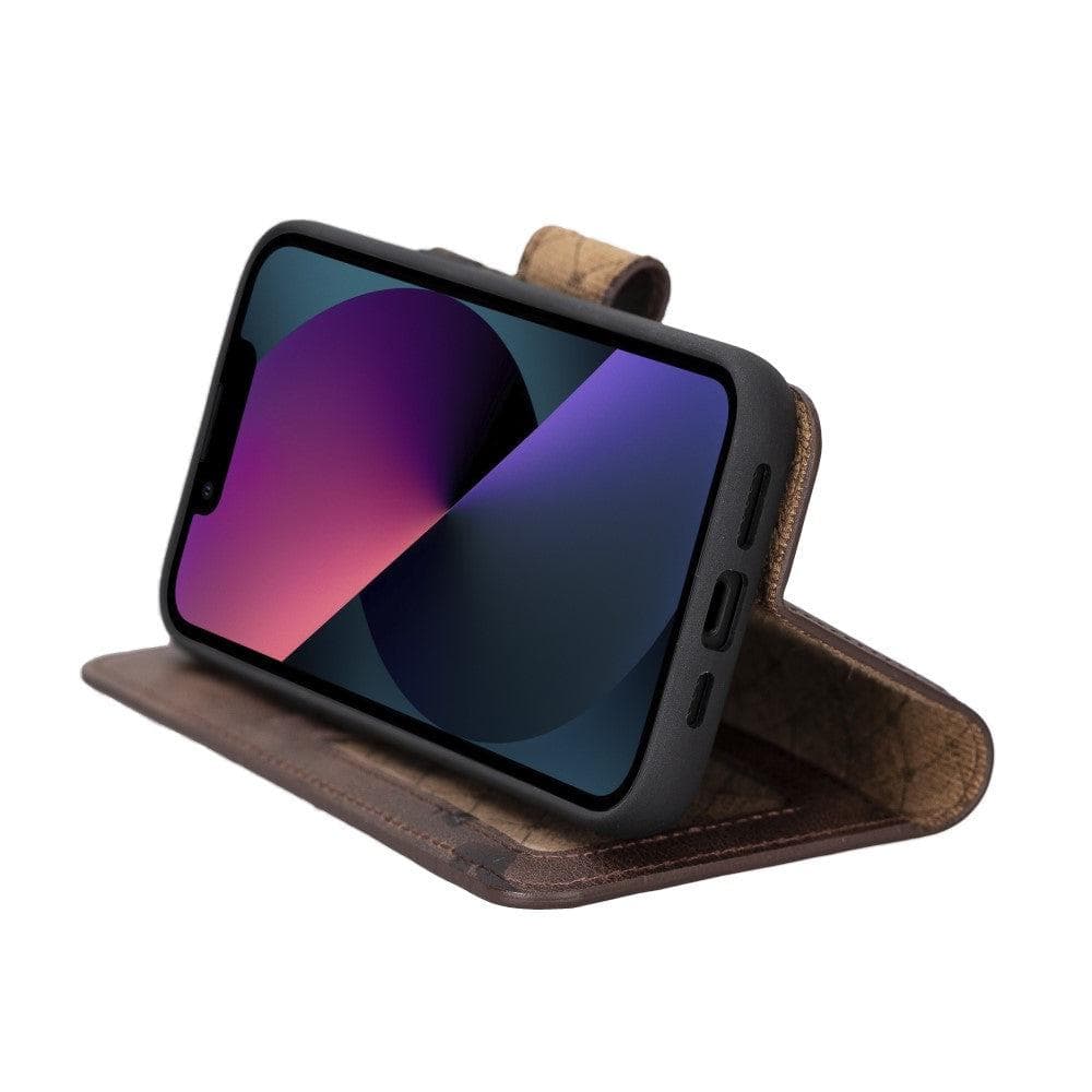 Magic iPhone 14 Pro Max Darker Color Leather Detachable Wallet Case