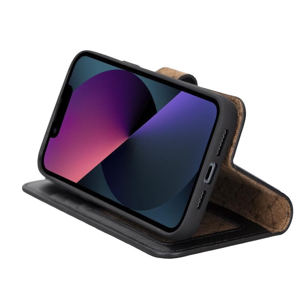 Magic iPhone 14 Pro Max Darker Color Leather Detachable Wallet Case