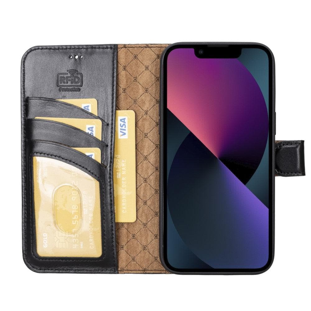 Magic iPhone 14 Pro Max Darker Color Leather Detachable Wallet Case