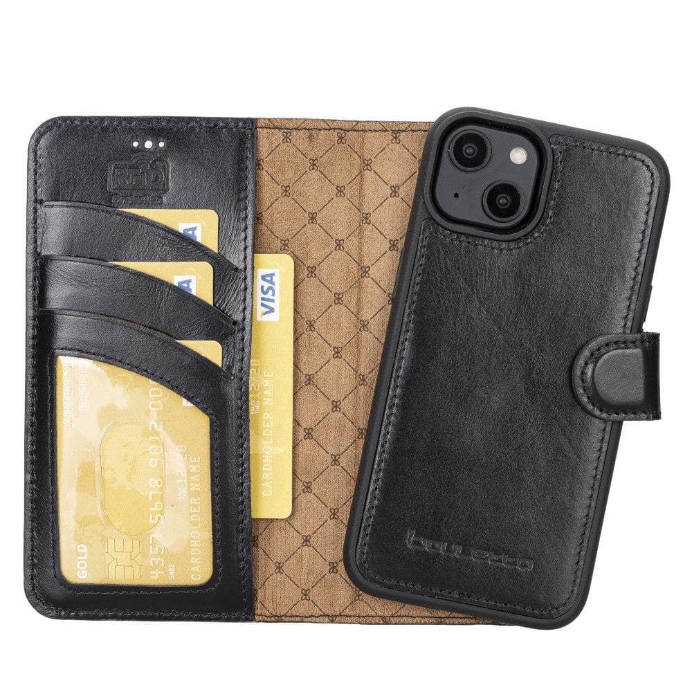 Magic iPhone 14 Pro Max Darker Color Leather Detachable Wallet Case