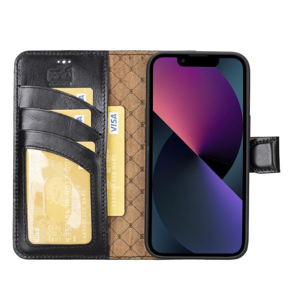 Magic iPhone 14 Pro Max Darker Color Leather Detachable Wallet Case